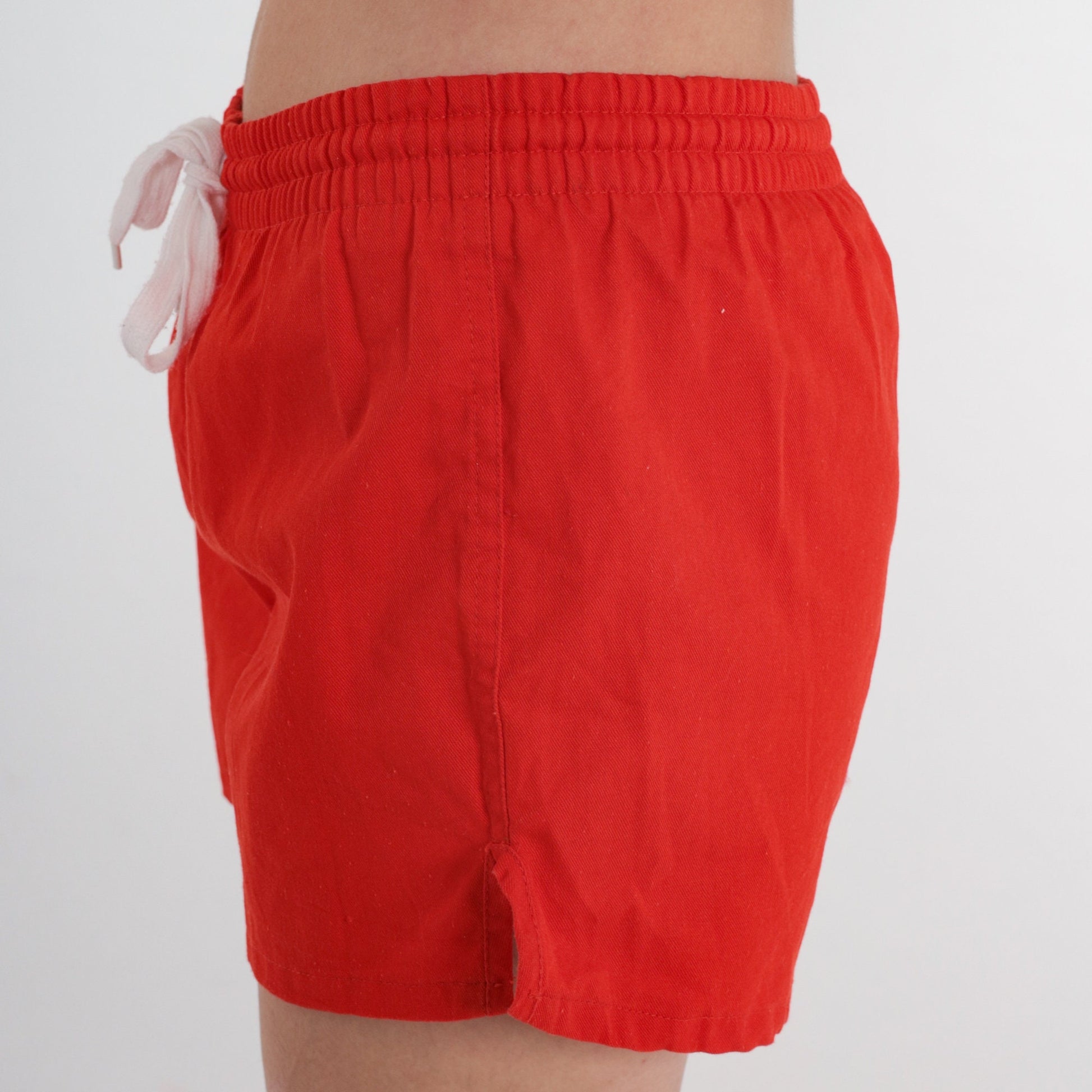 80s Red Dolphin Shorts Drawstring Jogging Athletic Small