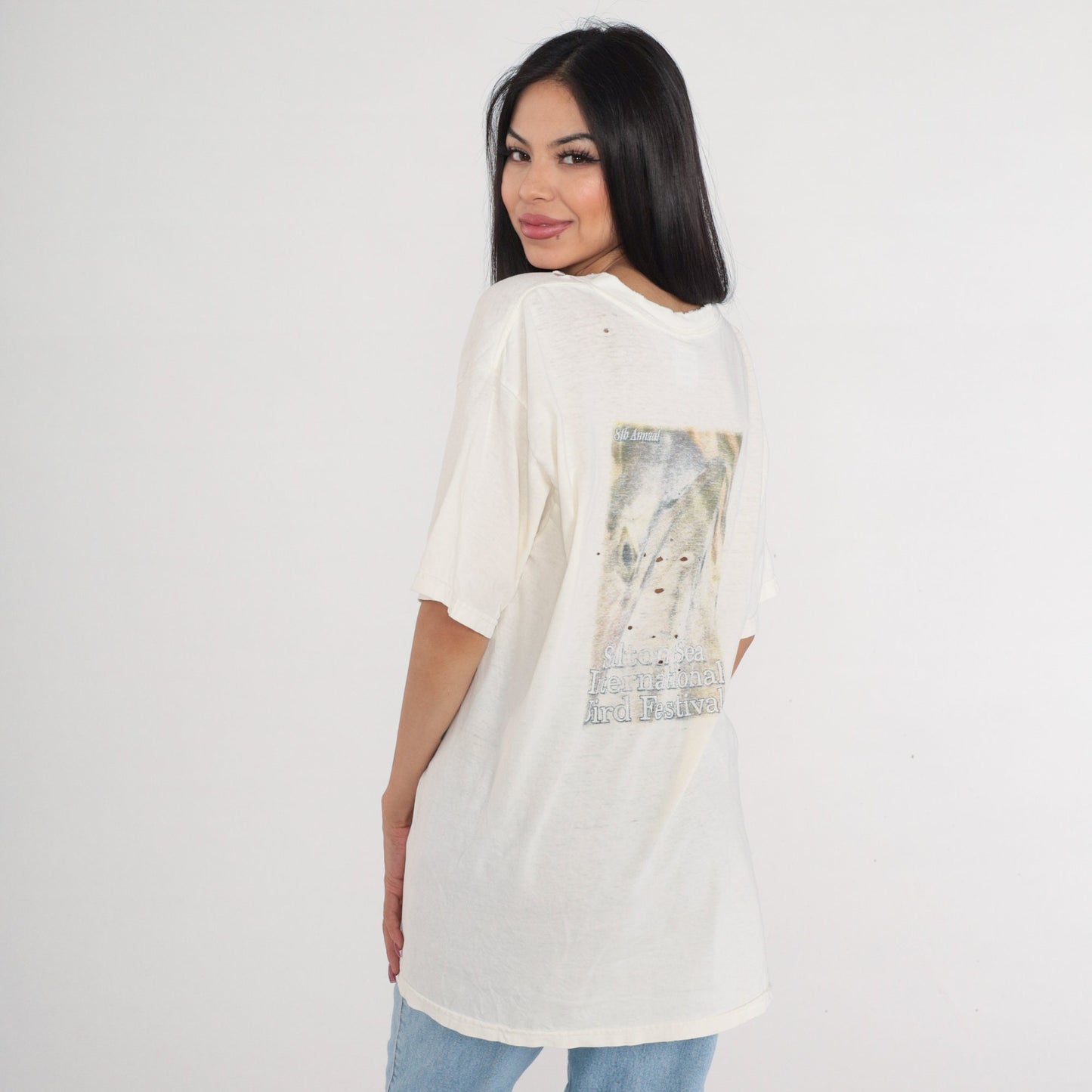 Y2K Salton Sea International Bird Festival Graphic Tee Cotton Large L
