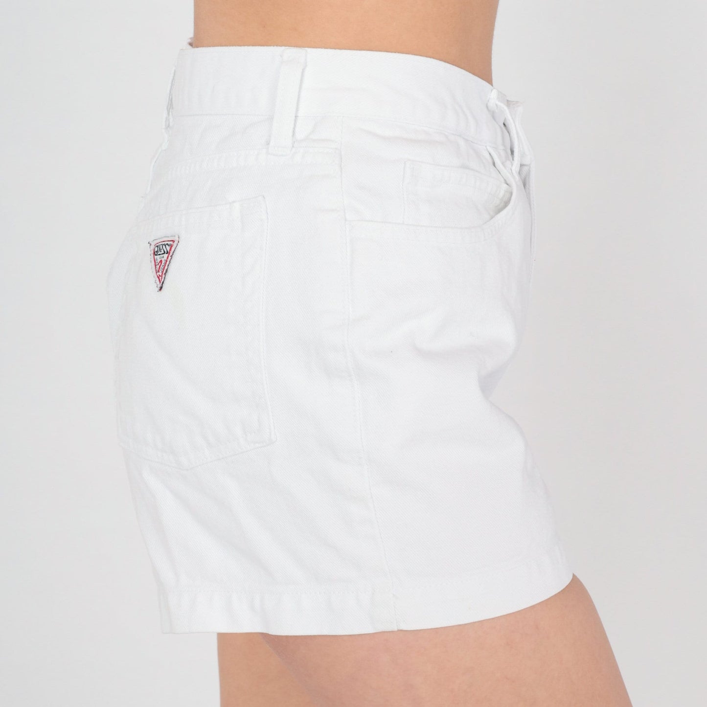 90s Guess White Denim High-Waist Shorts Medium