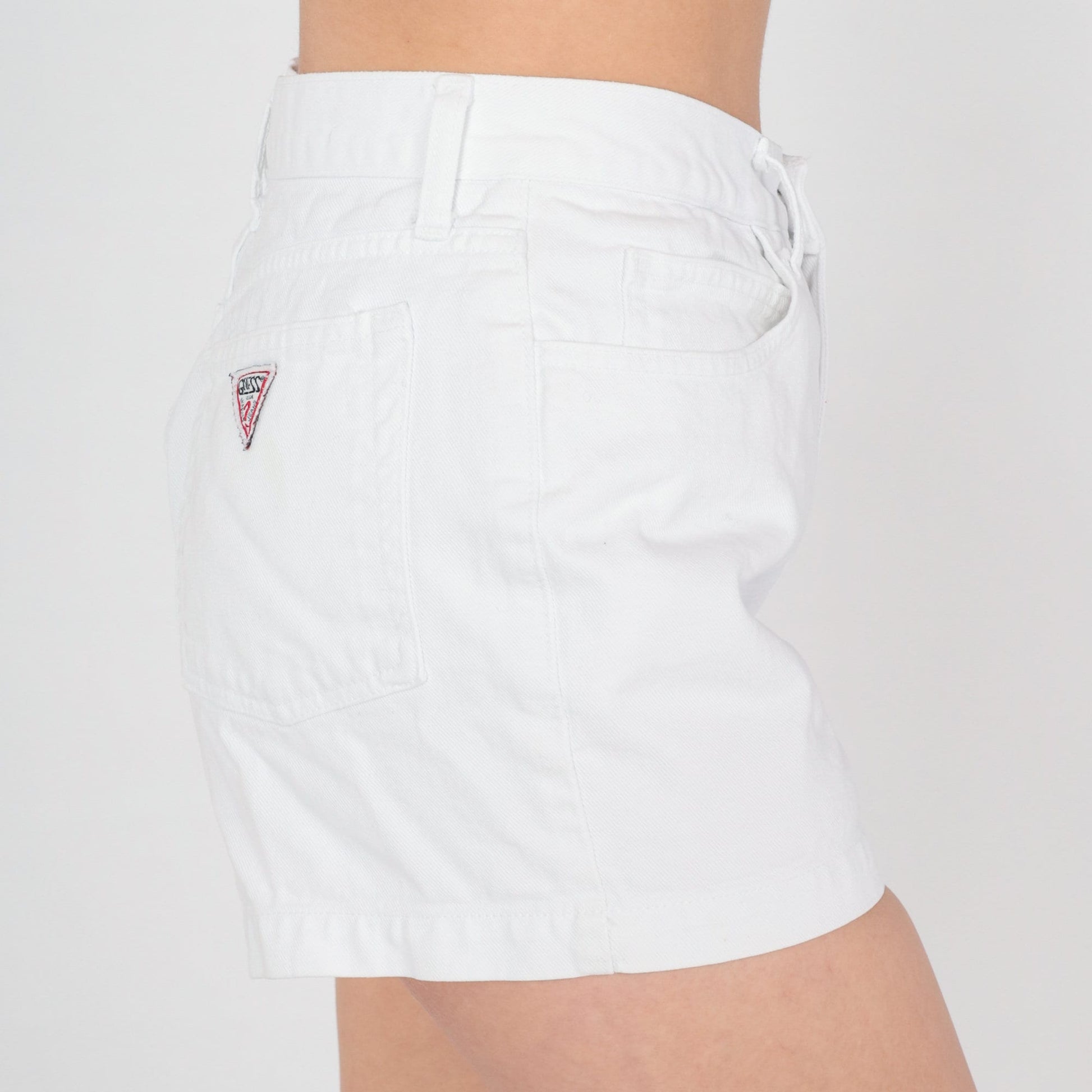 90s Guess White Denim High-Waist Shorts Medium