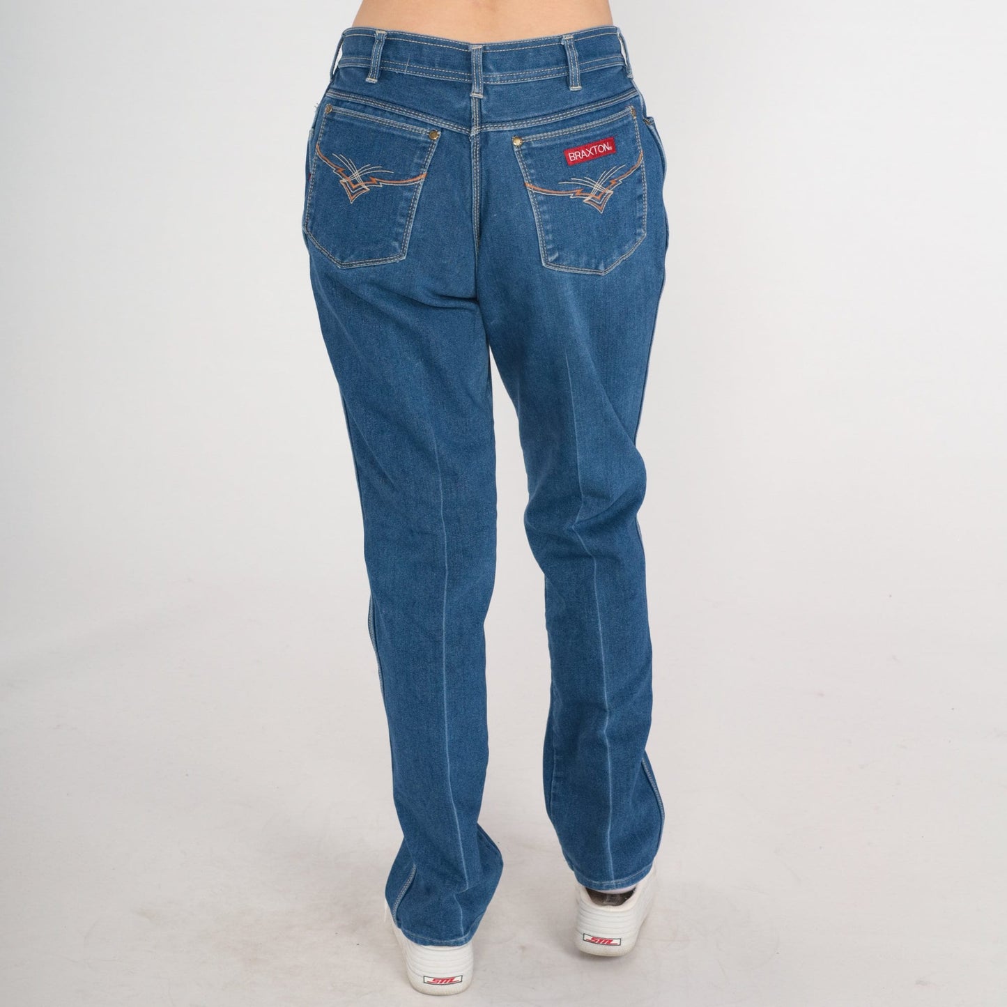 80s Braxton High-Waist Straight Leg Jeans Blue Denim Medium Tall