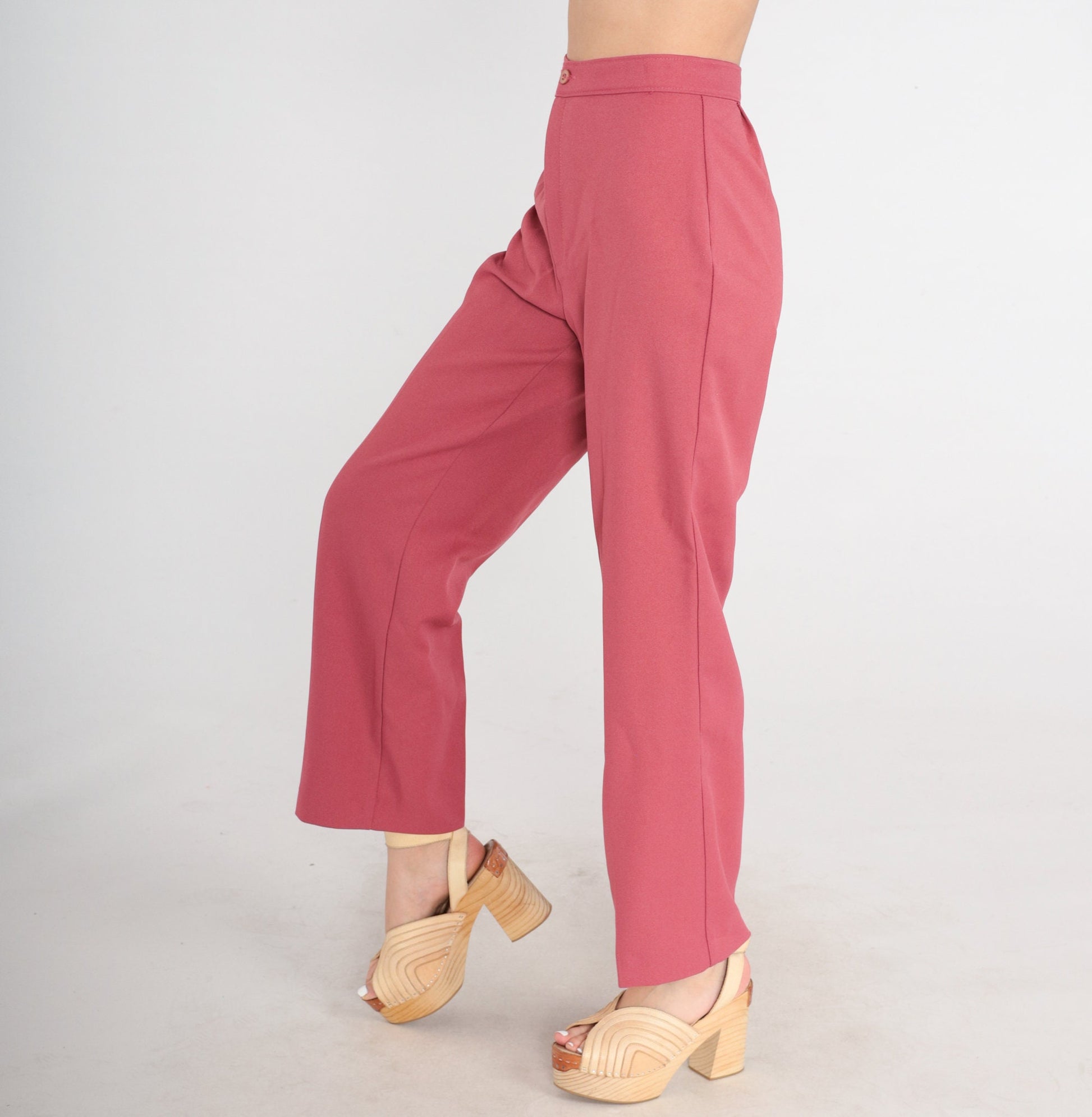 70s Levi's Bend Over High-Waist Tapered Trousers Pink Extra Small XS