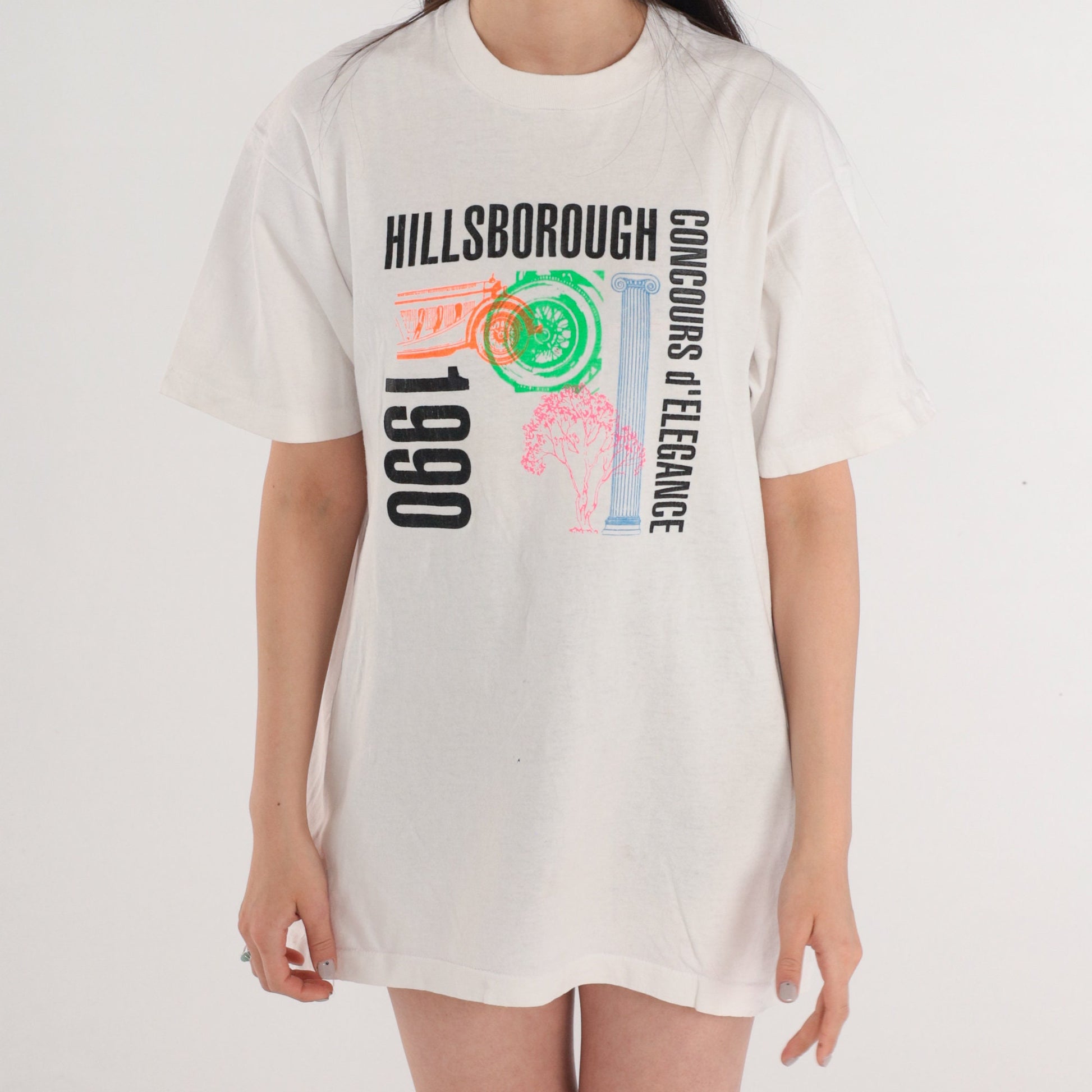 1990 Hillsborough Concours D'Elegance Classic Car Show Graphic Tee Cotton Large