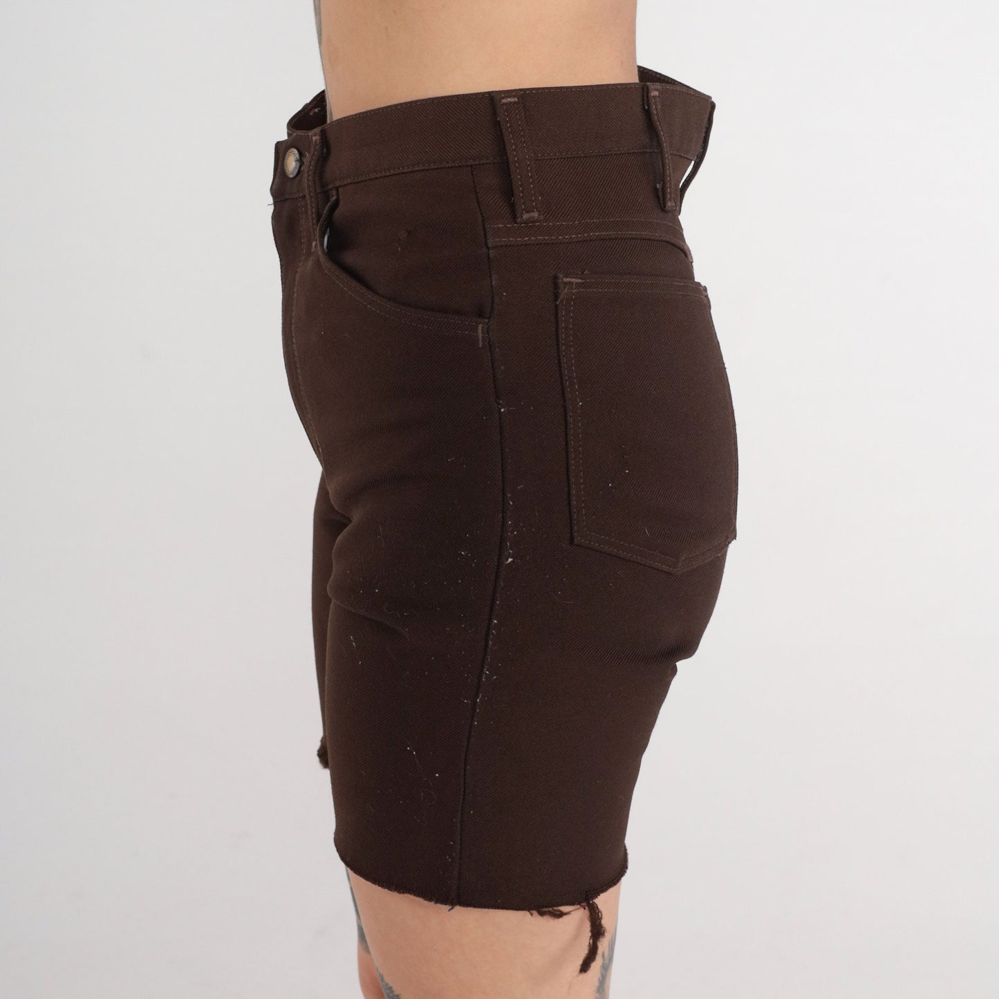 80s Wrangler Chocolate Brown High-Rise Cutoff Shorts Small