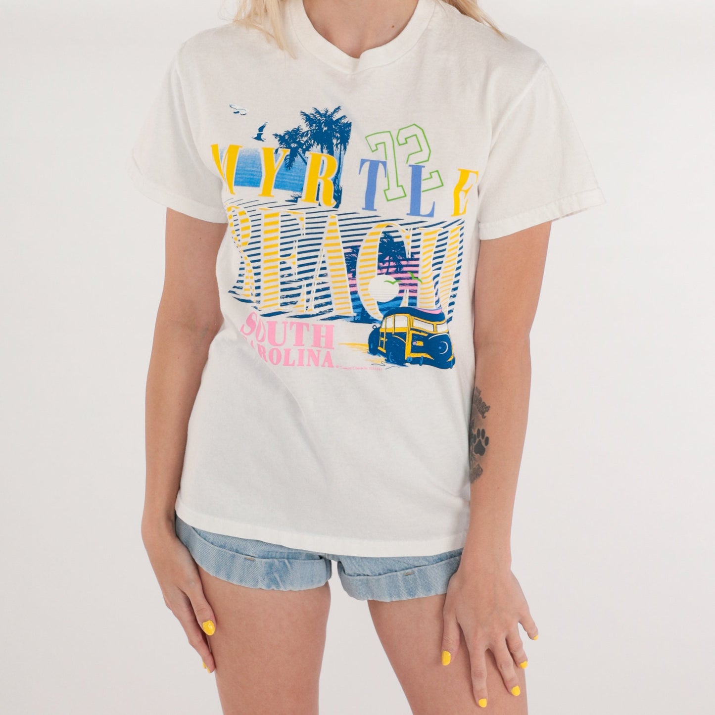 90s Myrtle Beach South Carolina Graphic Tee White Cotton Small