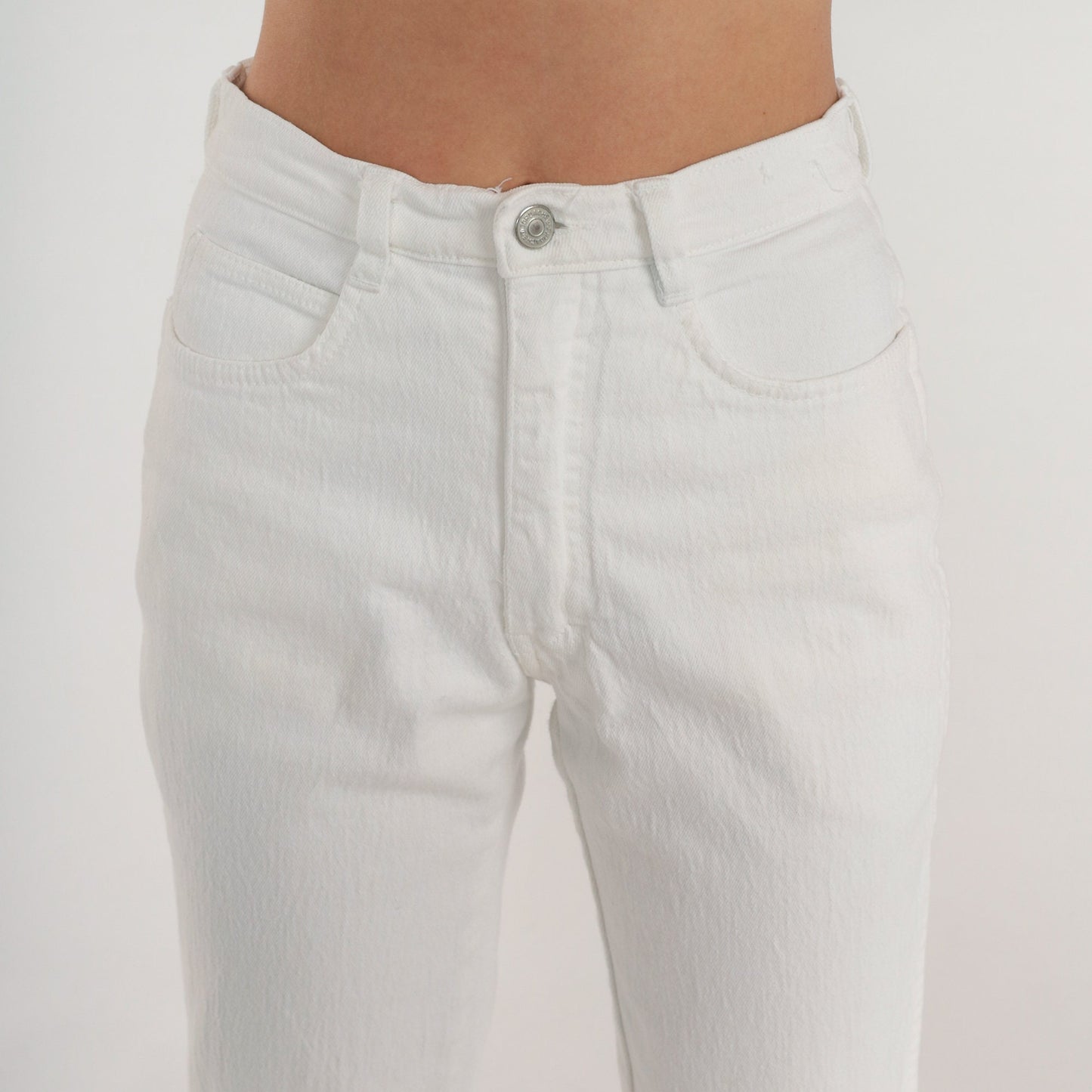 80s Jordache White Denim High-Waist Slim Jeans Extra Small
