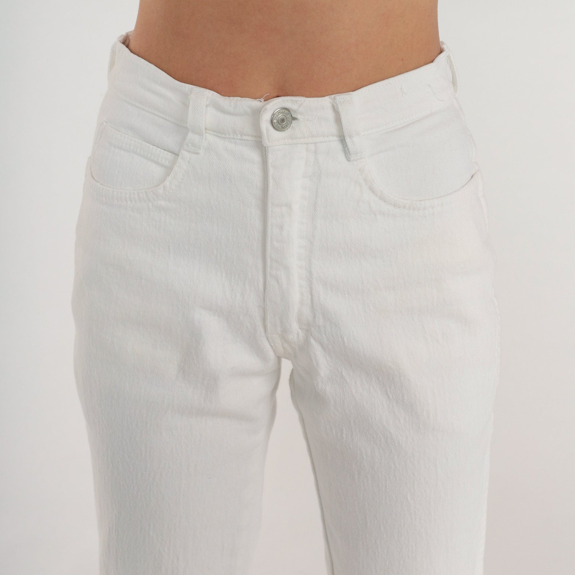 80s Jordache White Denim High-Waist Slim Jeans Extra Small