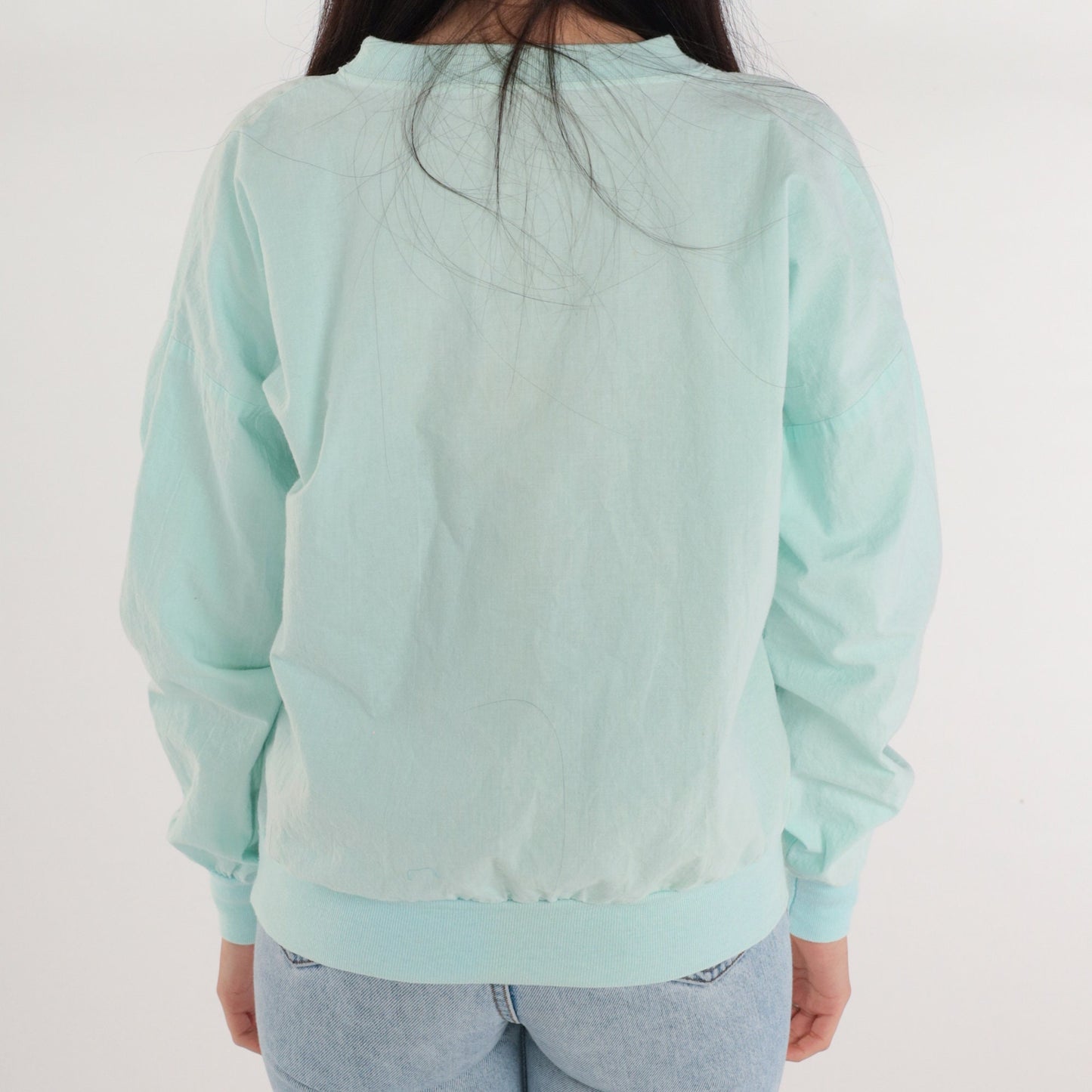 90s Columbia University Aqua Cotton Crewneck Sweatshirt Small Medium