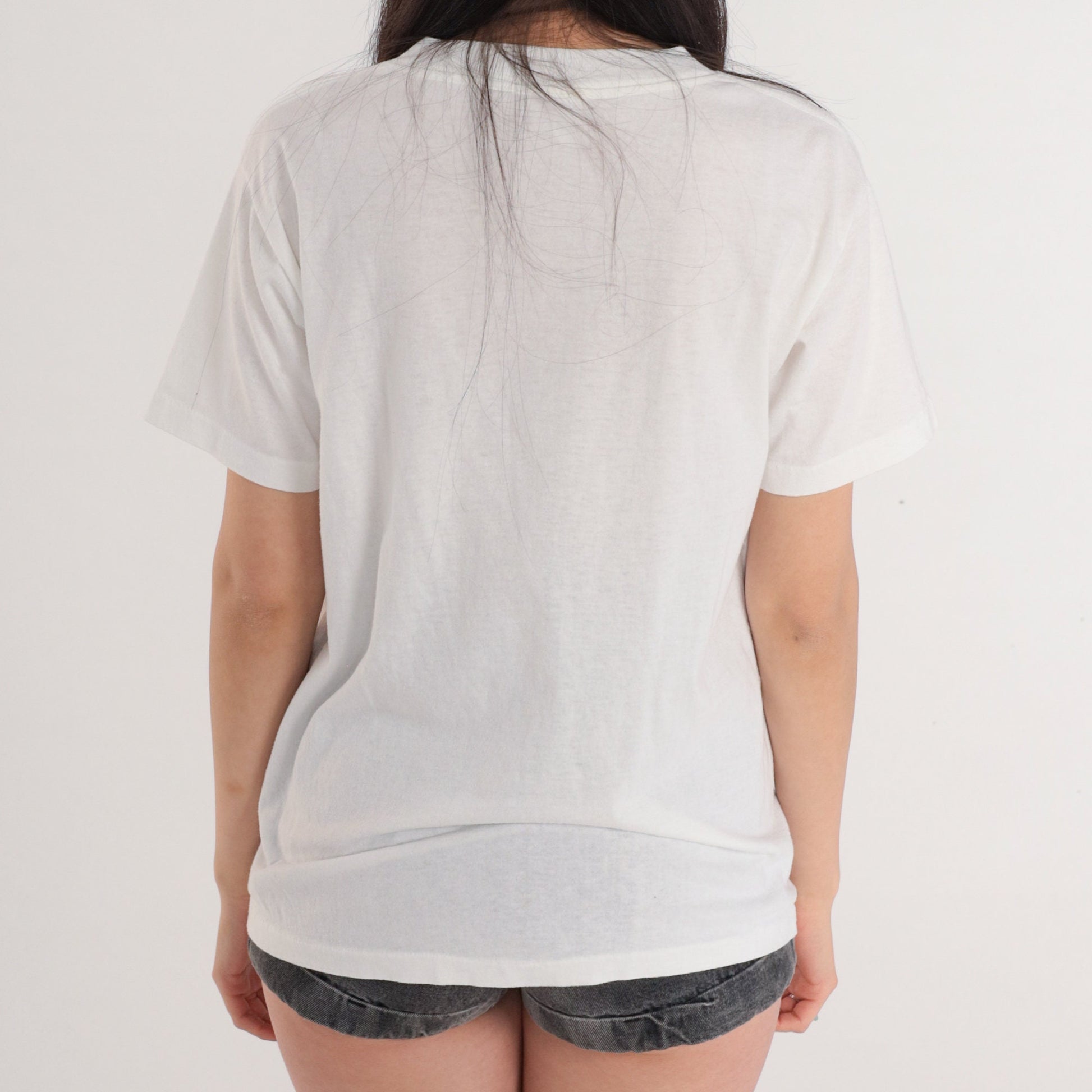 90s Objects Under This Shirt are Larger Than They Appear Graphic Tee White Small