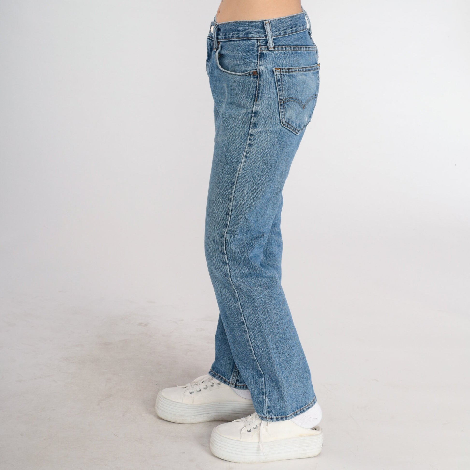 Y2K Levi's 505 Straight Leg Jeans Mid Rise Blue Denim Medium 30x30
