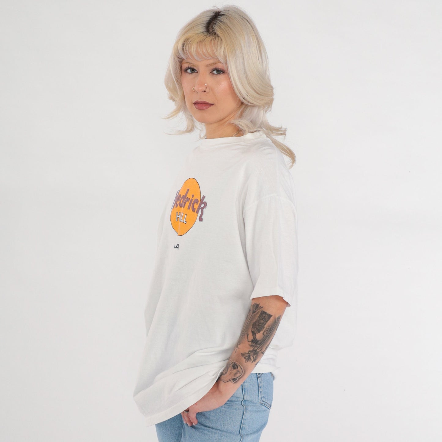 90s UCLA Hedrick Hall Graphic T-Shirt White Cotton Extra Large