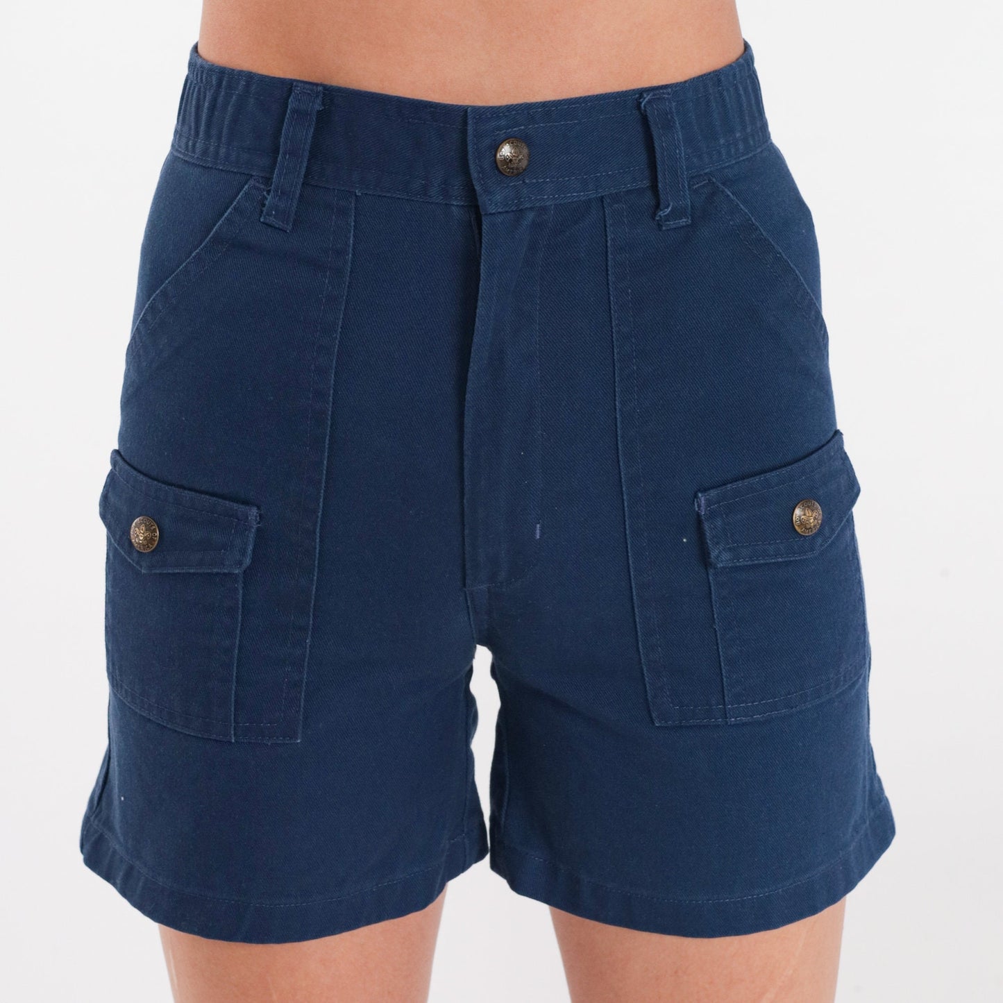 80s Boy Scouts of America Navy Cargo Shorts High Rise XXS