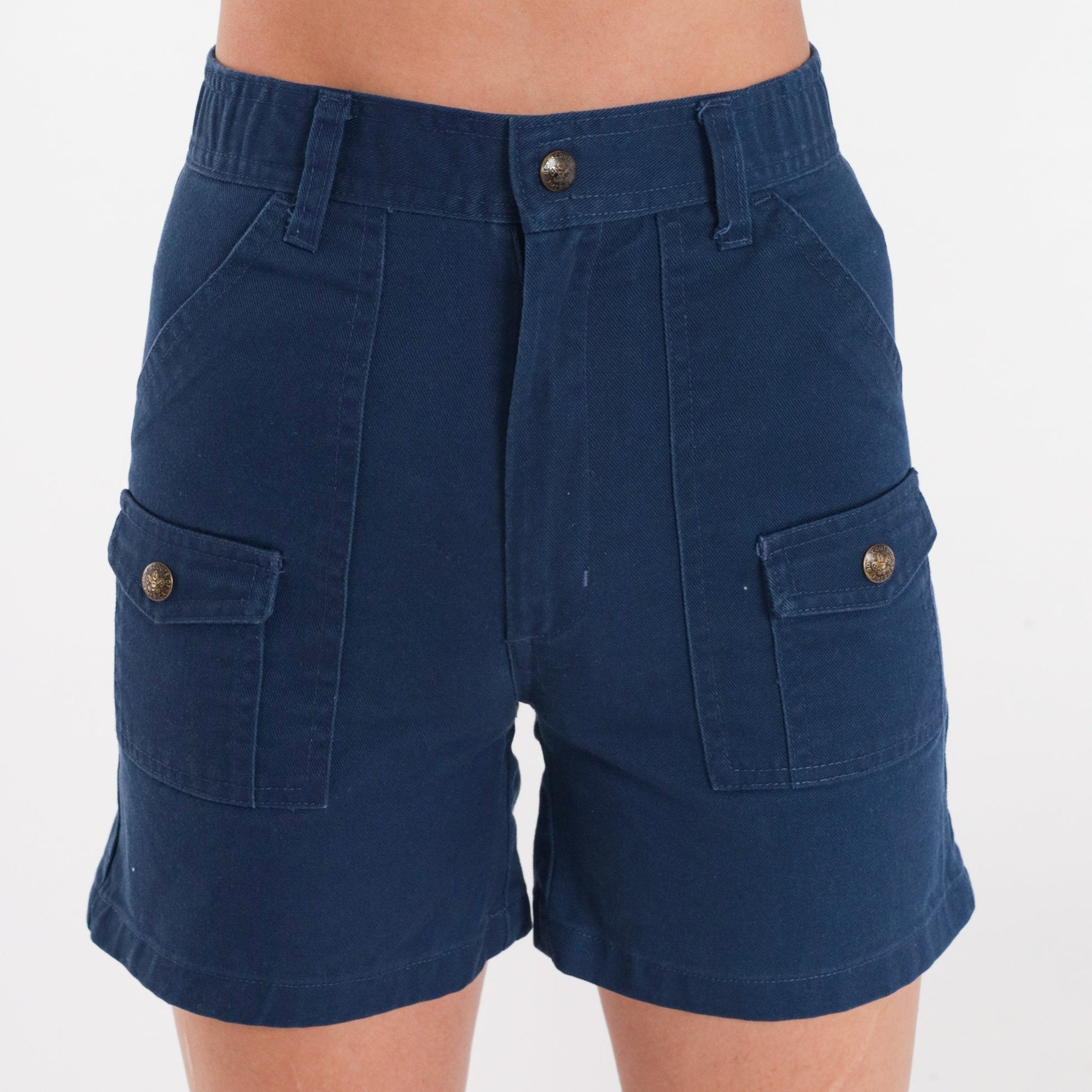 80s Boy Scouts of America Navy Cargo Shorts High Rise XXS