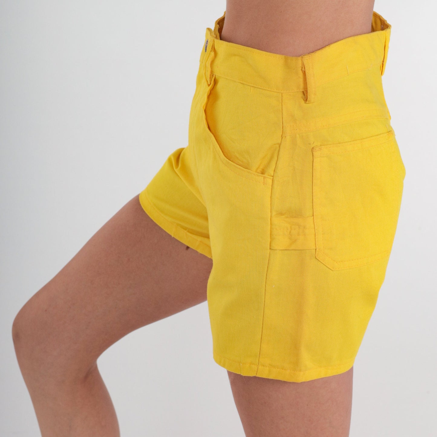 70s Fawn Grove Yellow Cargo Shorts High Rise Cotton Deadstock Small