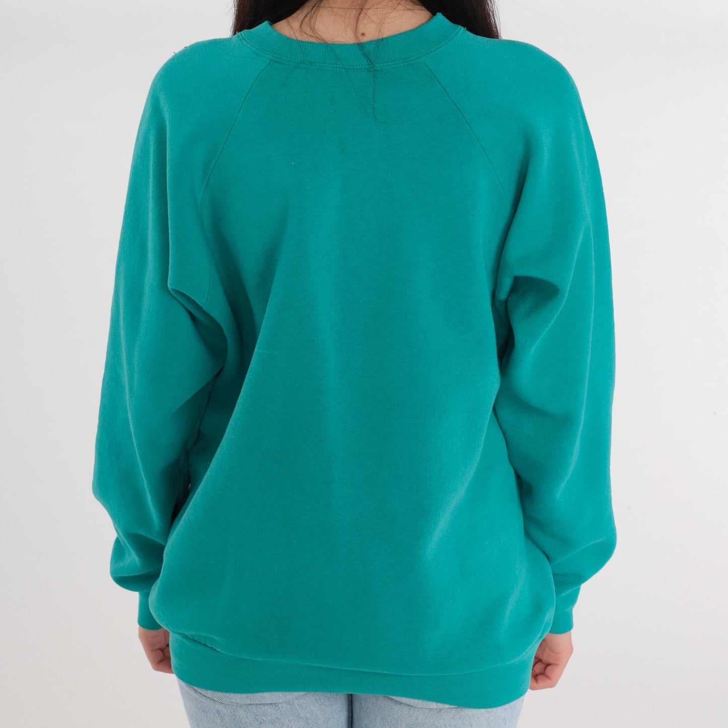 90s Wyoming Snowflake Graphic Sweatshirt Teal Raglan Crewneck Extra Large XXL