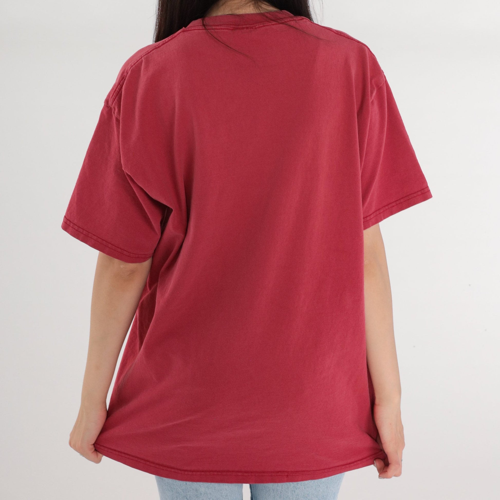 90s San Francisco 49ers NFL Graphic T-Shirt Red Cotton Large