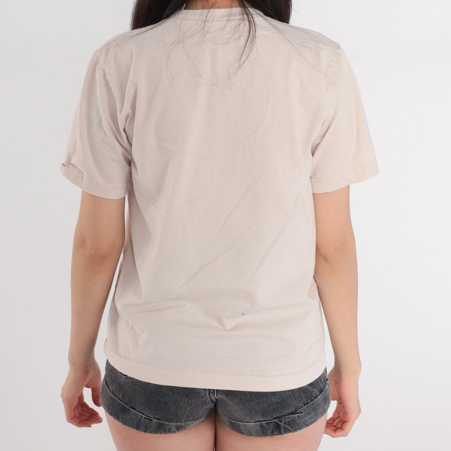 Y2K Rio de Janeiro Brazil Graphic T-Shirt Beige Cotton Tee Small