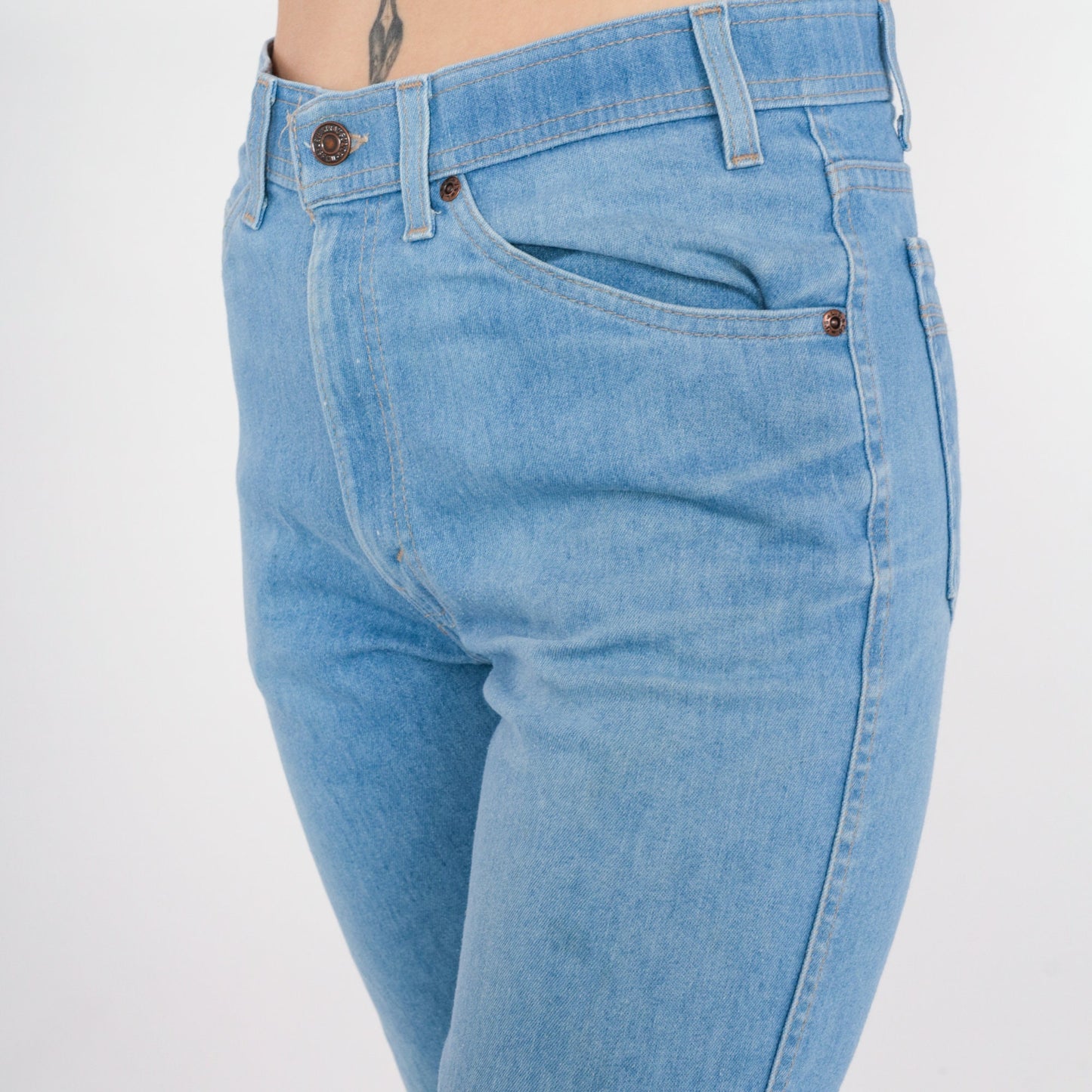 70s Levi's Bootcut Jeans Mid Rise Blue Denim Flared Medium
