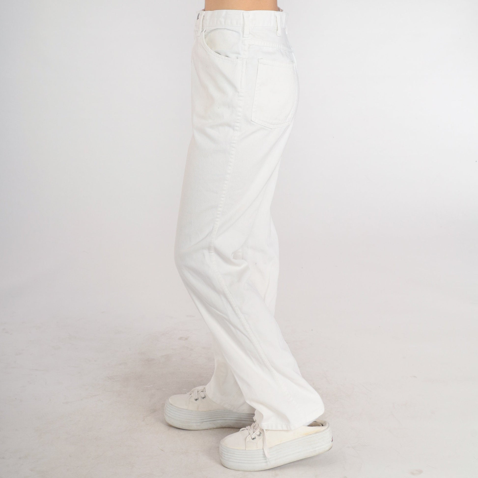 Dickies White Denim High Rise Straight Leg Jeans 00s Workwear Extra Large