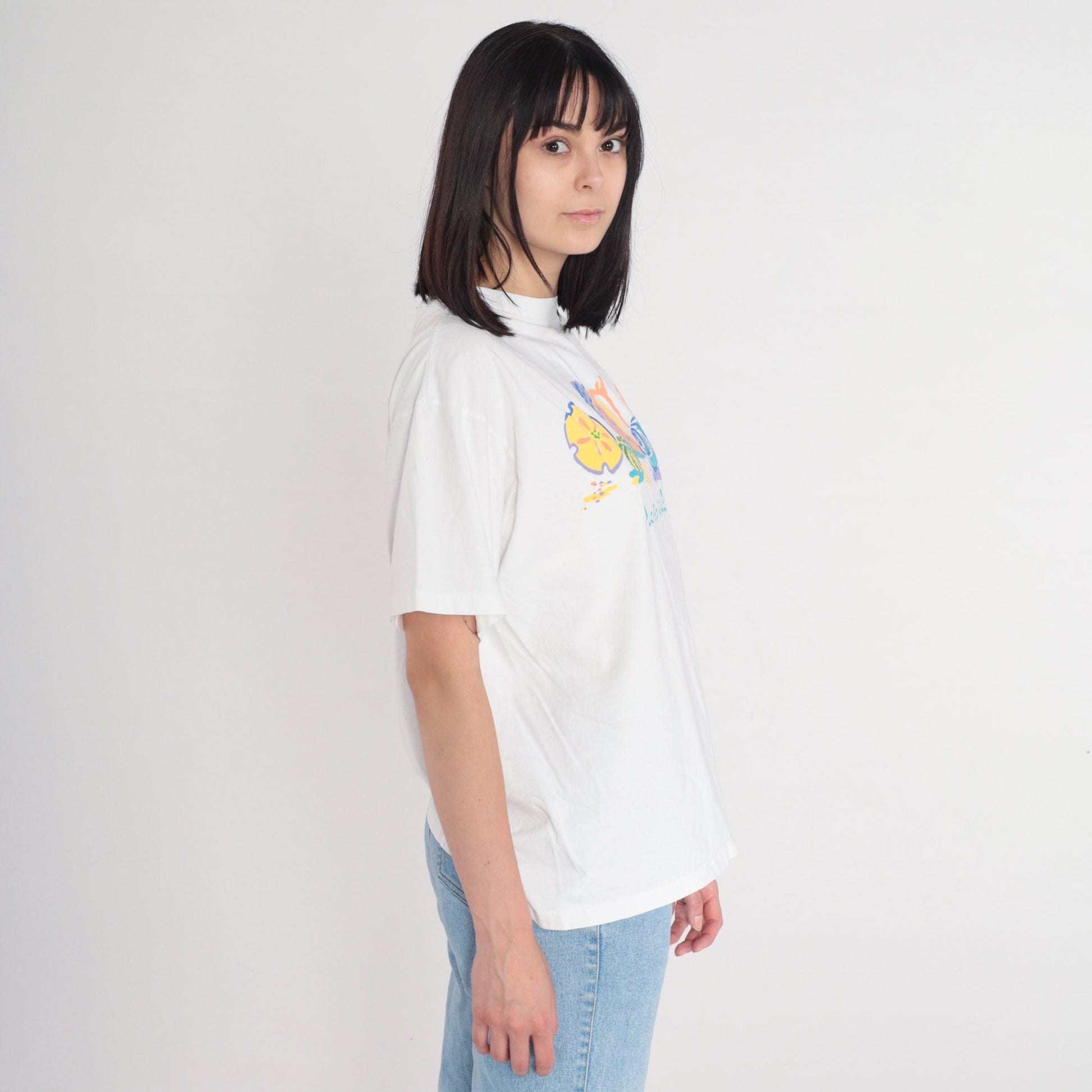 90s Puerto Vallarta Seashell Graphic T-Shirt White Single Stitch Extra Large