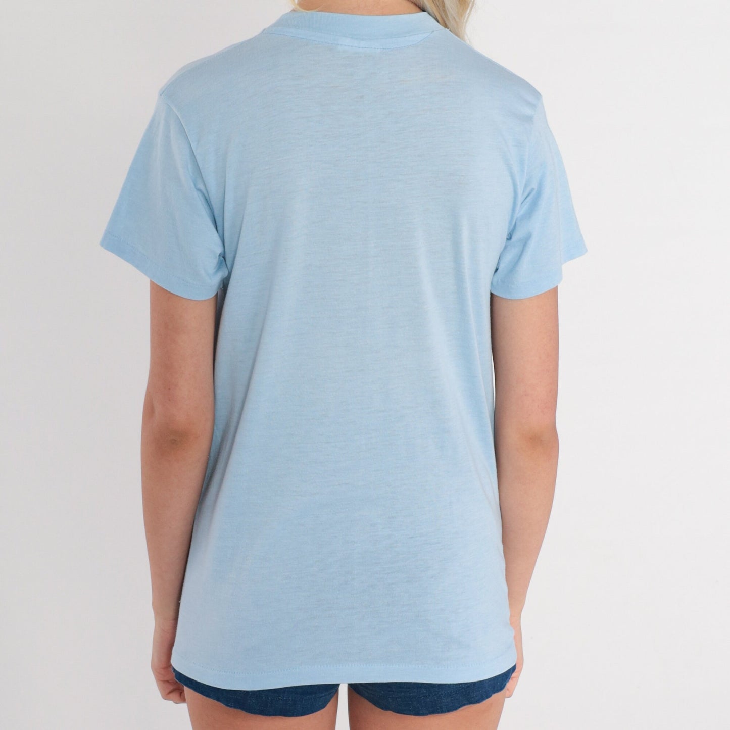 80s South Padre Island Sailboat Graphic T-Shirt Blue Single Stitch Medium