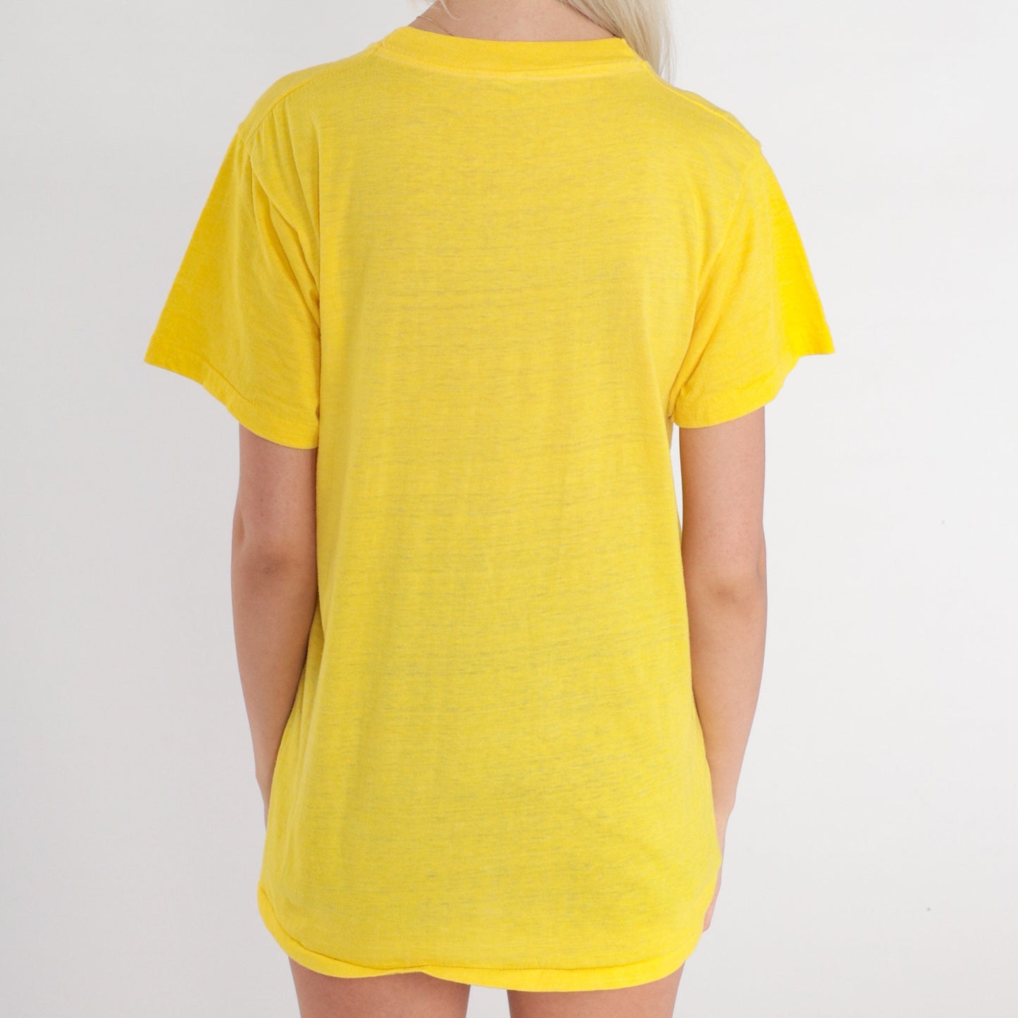 80s Granbury Church Joy Bus Graphic T-Shirt Yellow Christian Baptist Medium