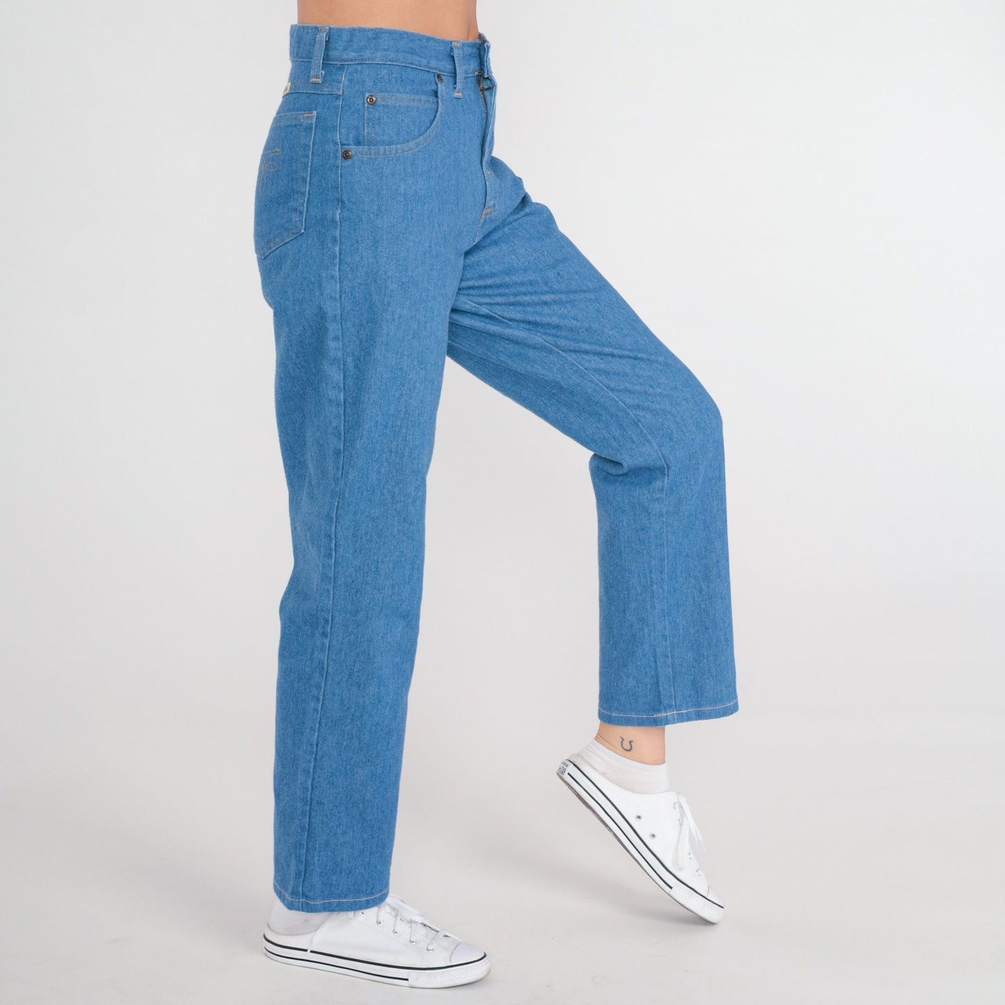 80s Sheplers High Rise Boot Cut Jeans Blue Denim Small S