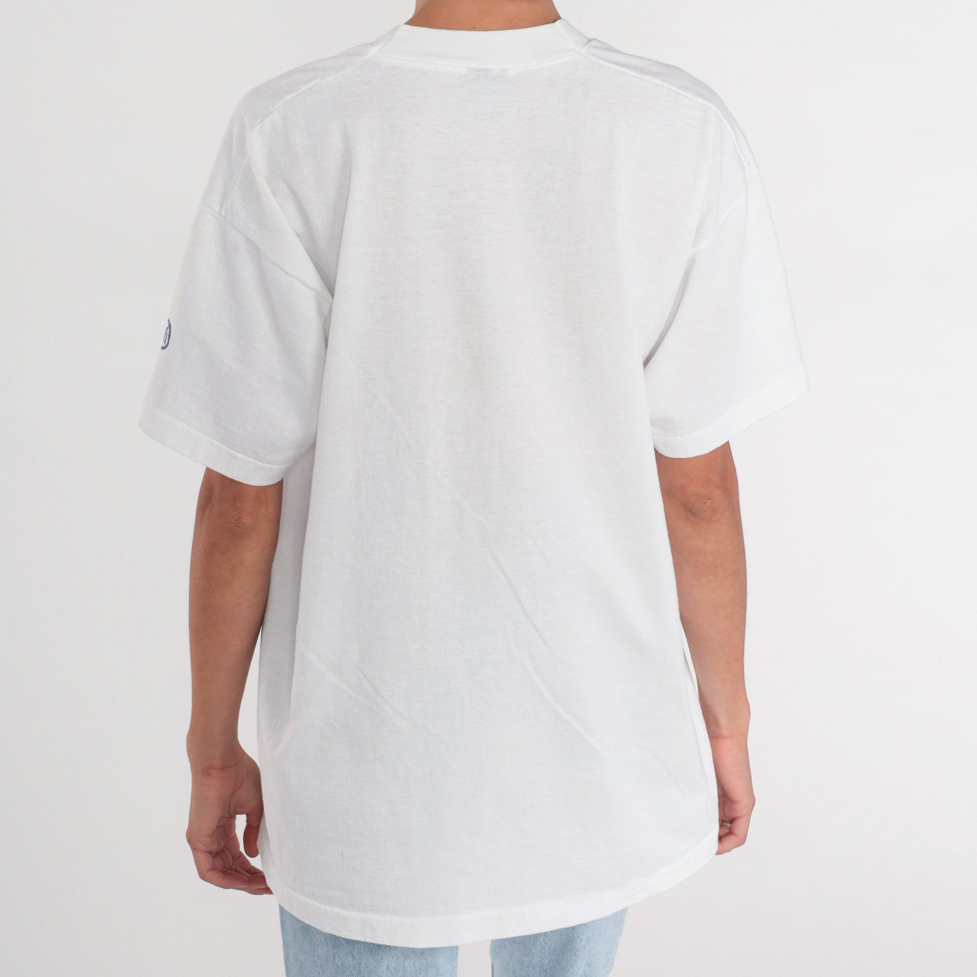 90s Graffiti Night Hot Rod Graphic T-Shirt White Cotton Single Stitch Extra Large XL