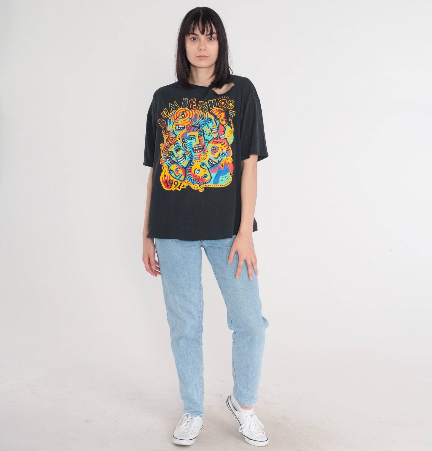 1991 Bumbershoot Seattle Music Festival T-Shirt Black Cotton Graphic Tee Large L