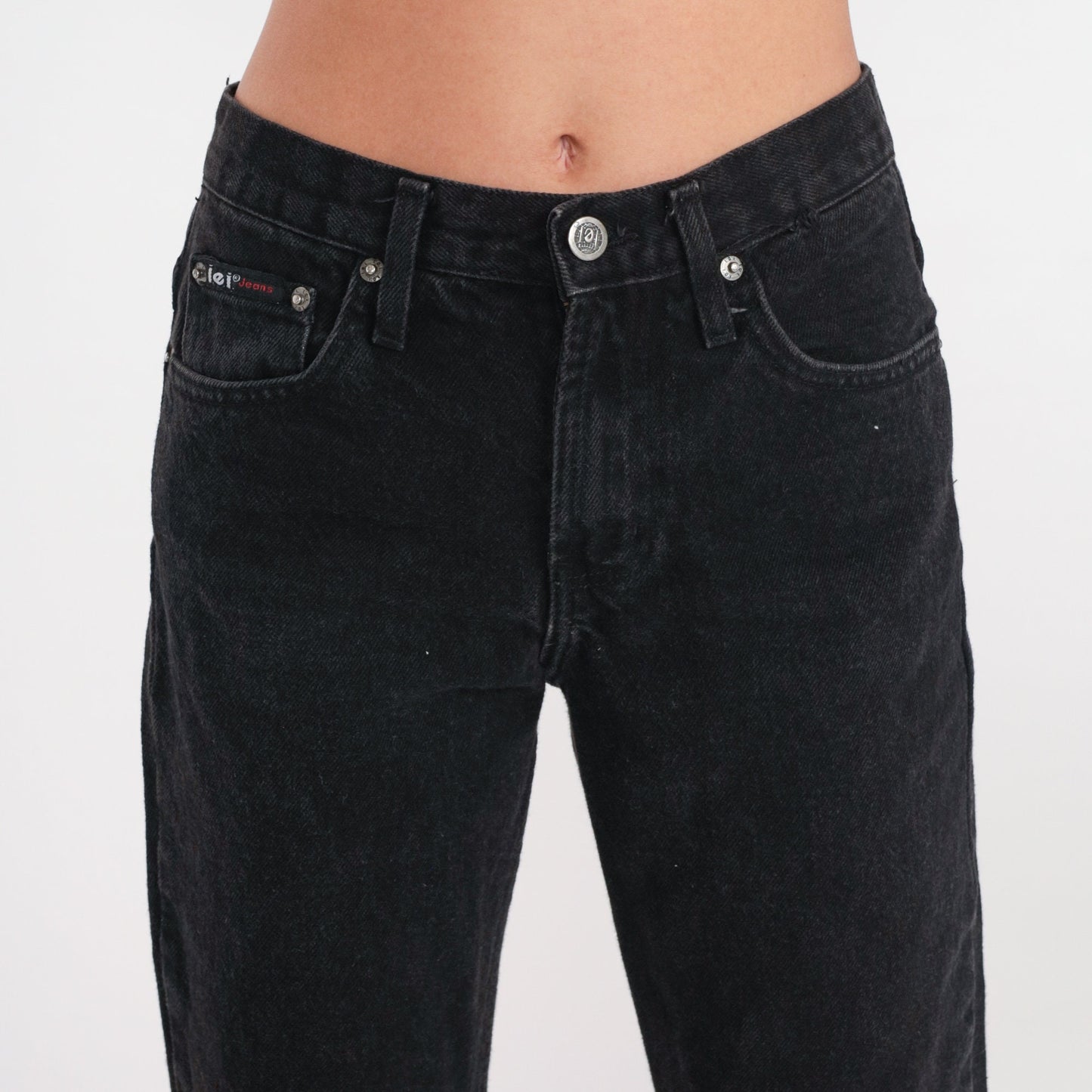 00s LEI Black Flare Jeans Mid Rise Denim Bellbottoms Small