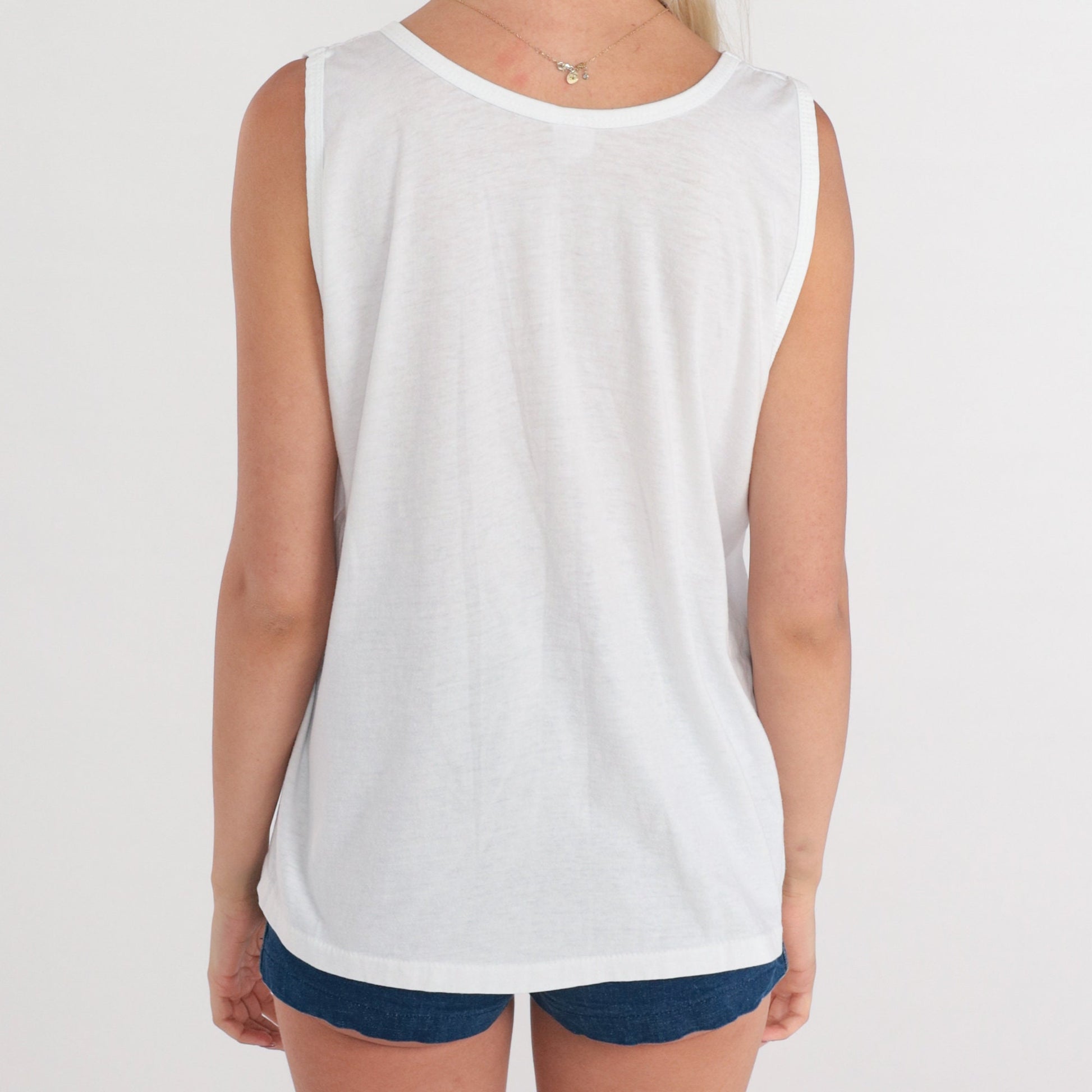 80s UCLA Bruins Graphic Tank Top White Single Stitch Medium
