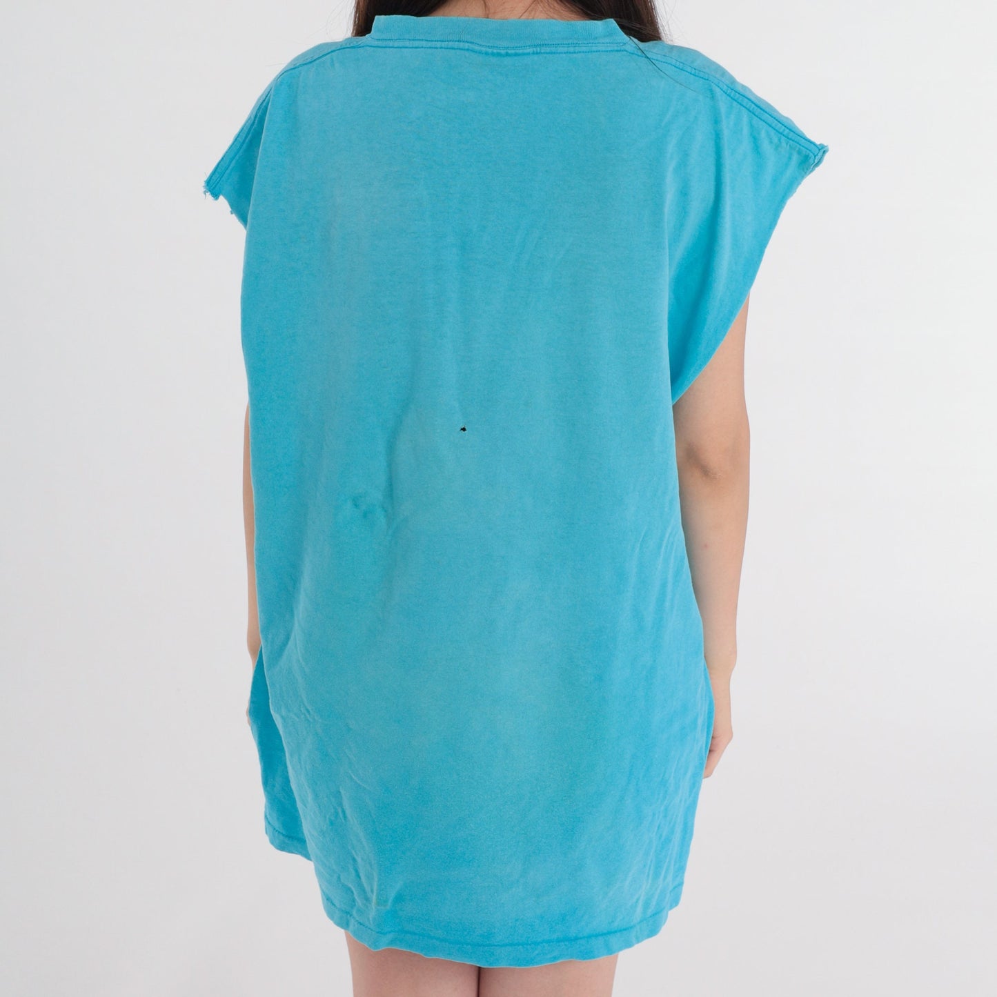 90s Santa Barbara Graphic Muscle Tank Turquoise Cotton Single Stitch Extra Large XL