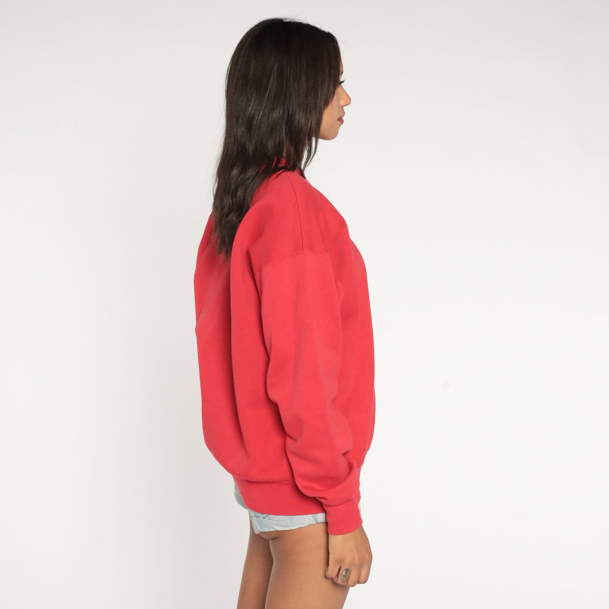 90s Cat Dog Friends Fur-ever Sweatshirt Red Graphic Crewneck Medium