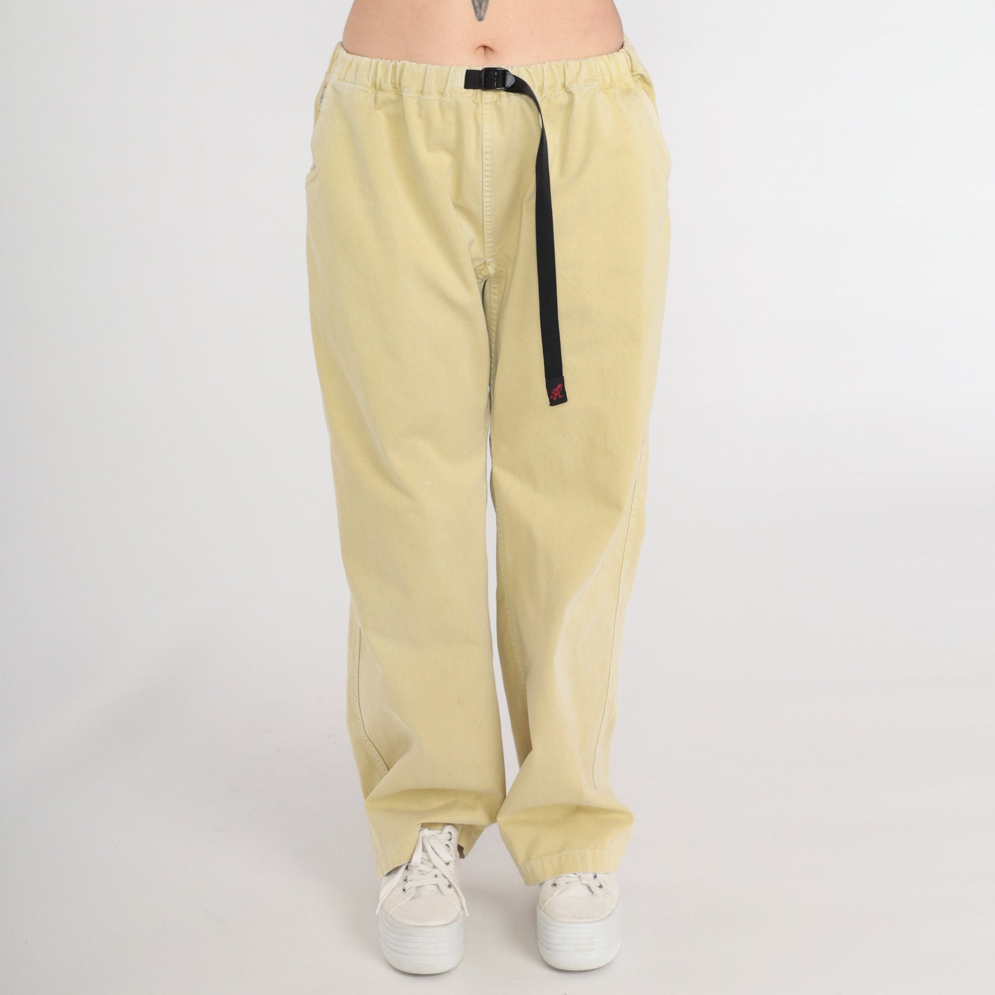 90s Gramicci Yellow Drawstring Pants Cotton Climbing Wear Extra Large