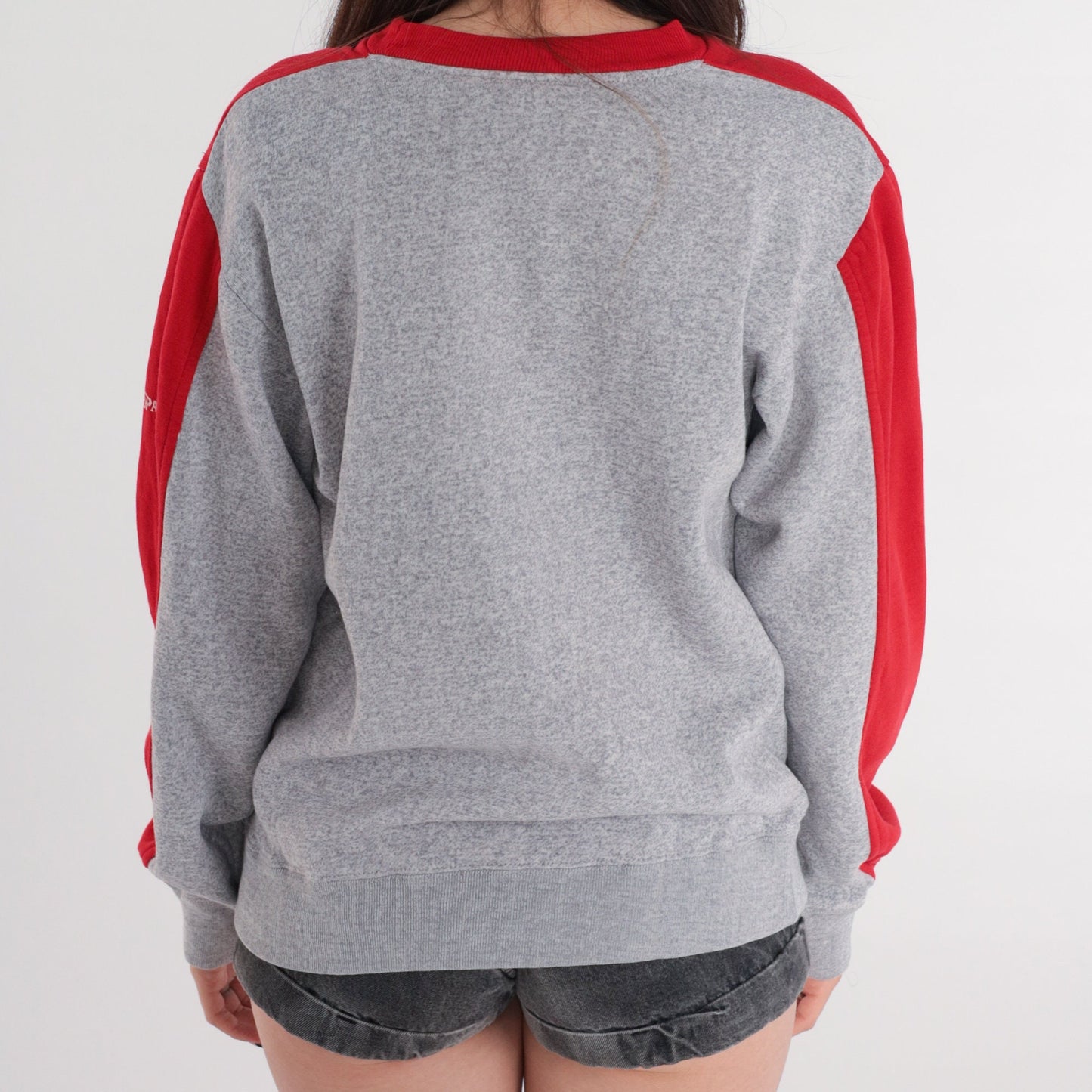 80s Spalding Chevron Striped Crewneck Sweatshirt Colour Block Small