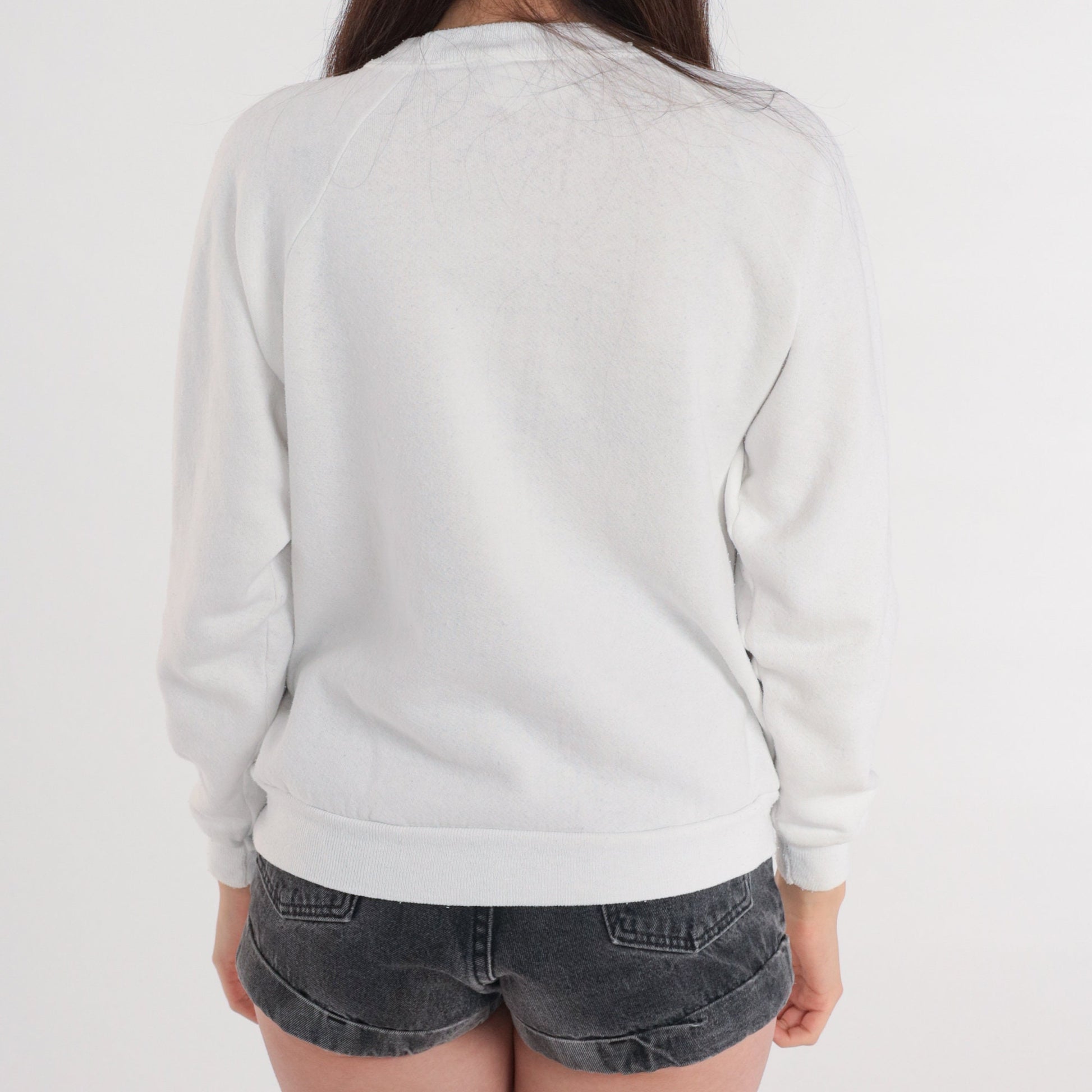 90s Arizona Desert Glitter Sweatshirt White Cactus Graphic Crewneck Medium M