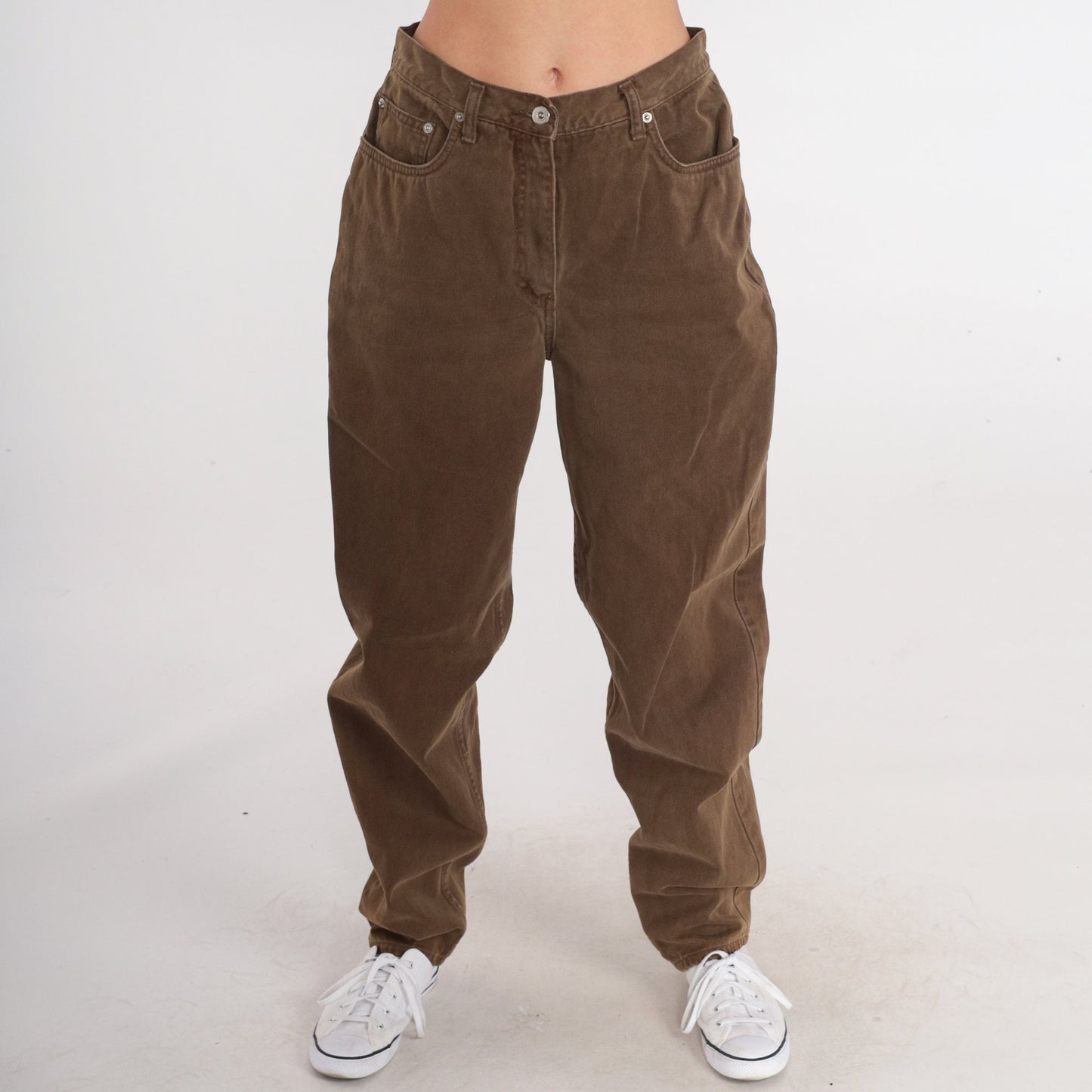 90s Ann Taylor Brown Mom Jeans High Rise Tapered Denim 12L
