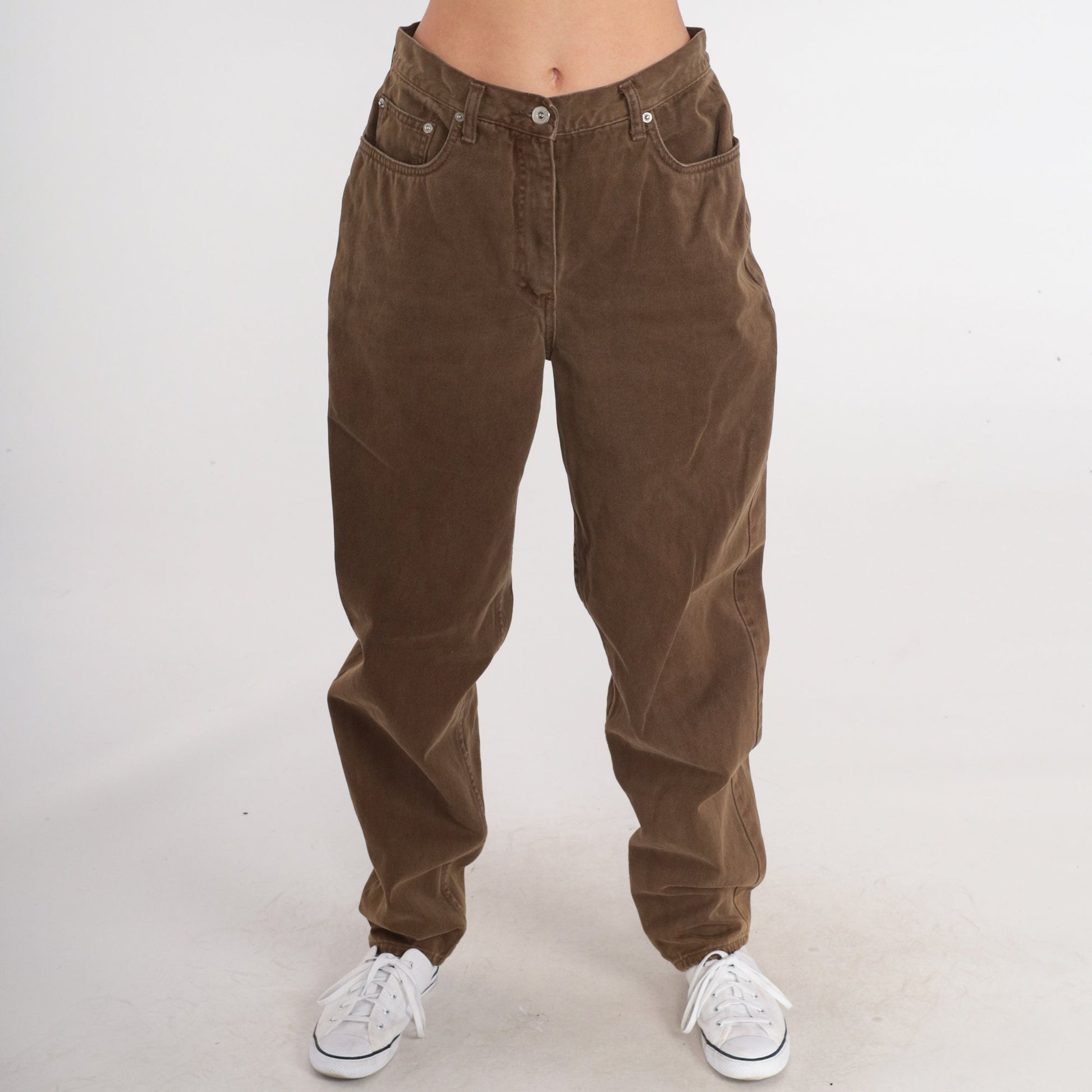 90s Ann Taylor Brown Mom Jeans High Rise Tapered Denim 12L