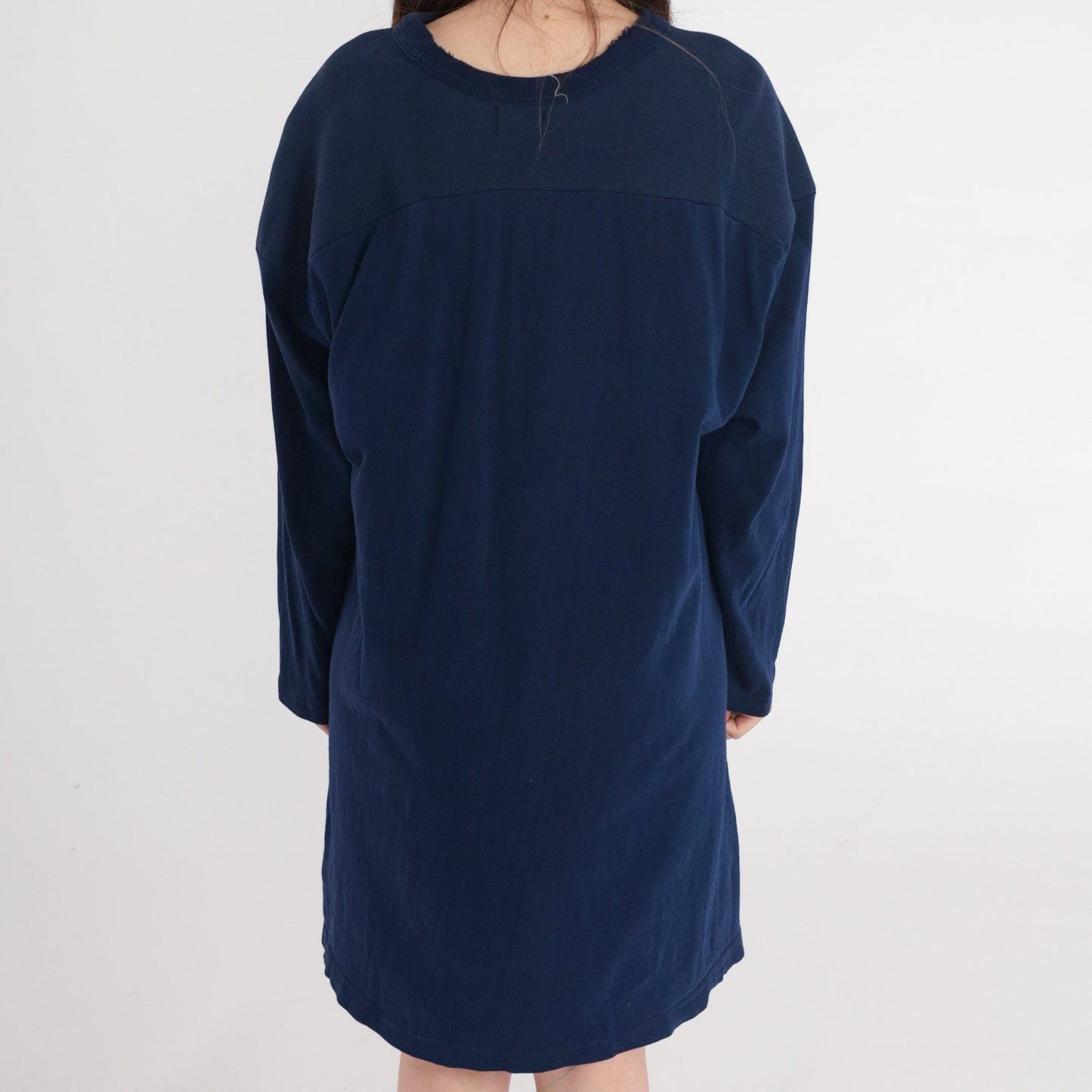 80s Wilson Navy T-Shirt Dress Plain Tee Large XL