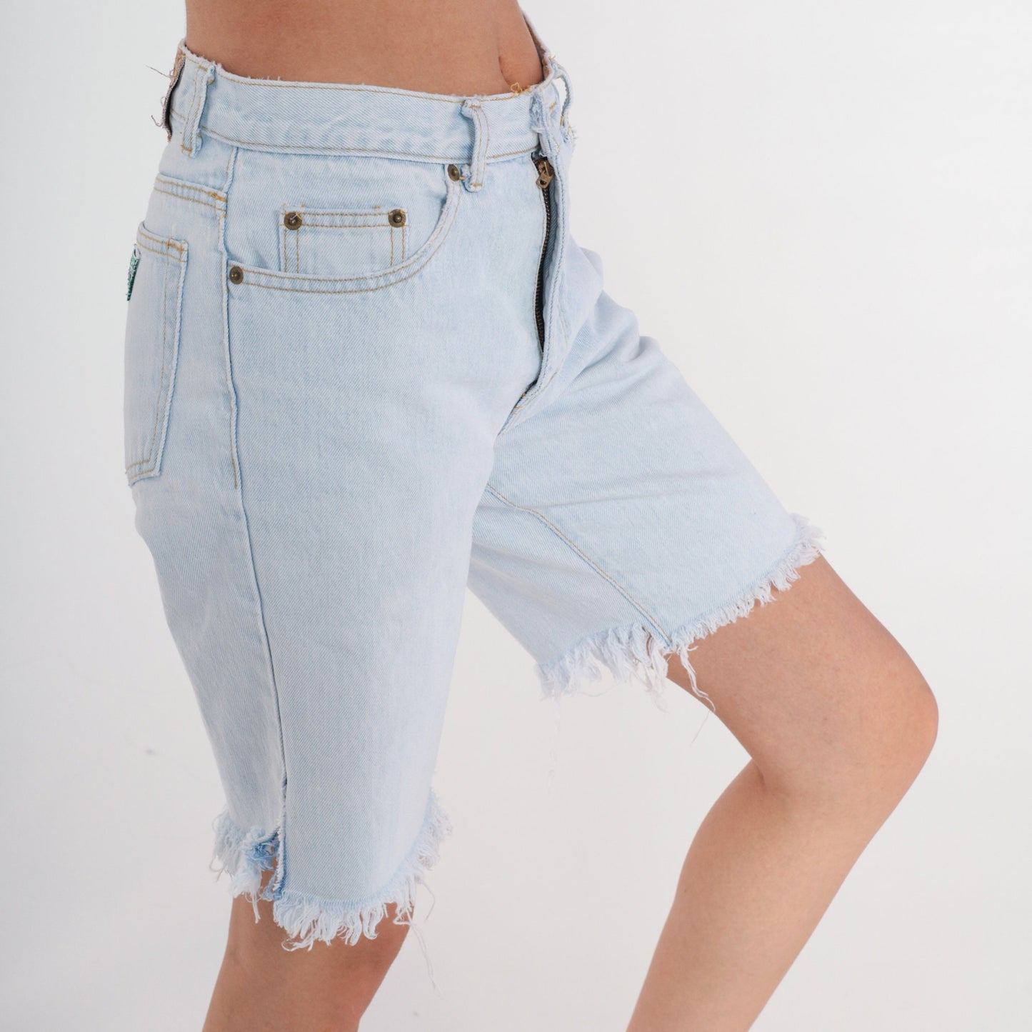90s Guess Denim Cutoff Shorts Light Wash Mid Rise Small S