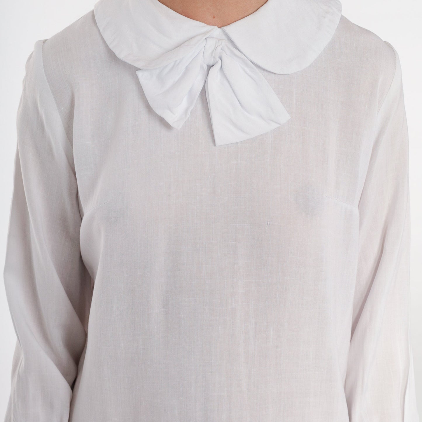 60s Mod Mini Dress Peter Pan Collar Drop Waist White Navy Polka Dot Extra Small