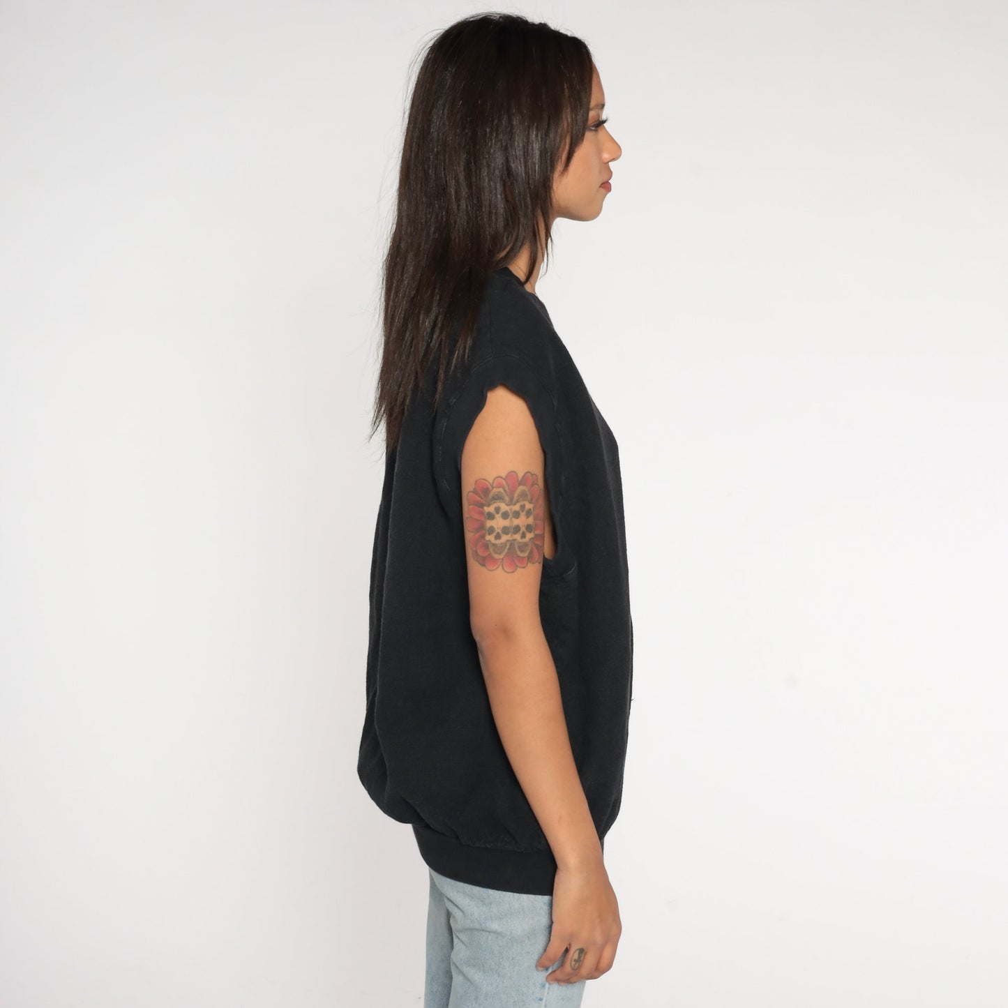80s Palm Desert California Embroidered Sleeveless Vest Black Large