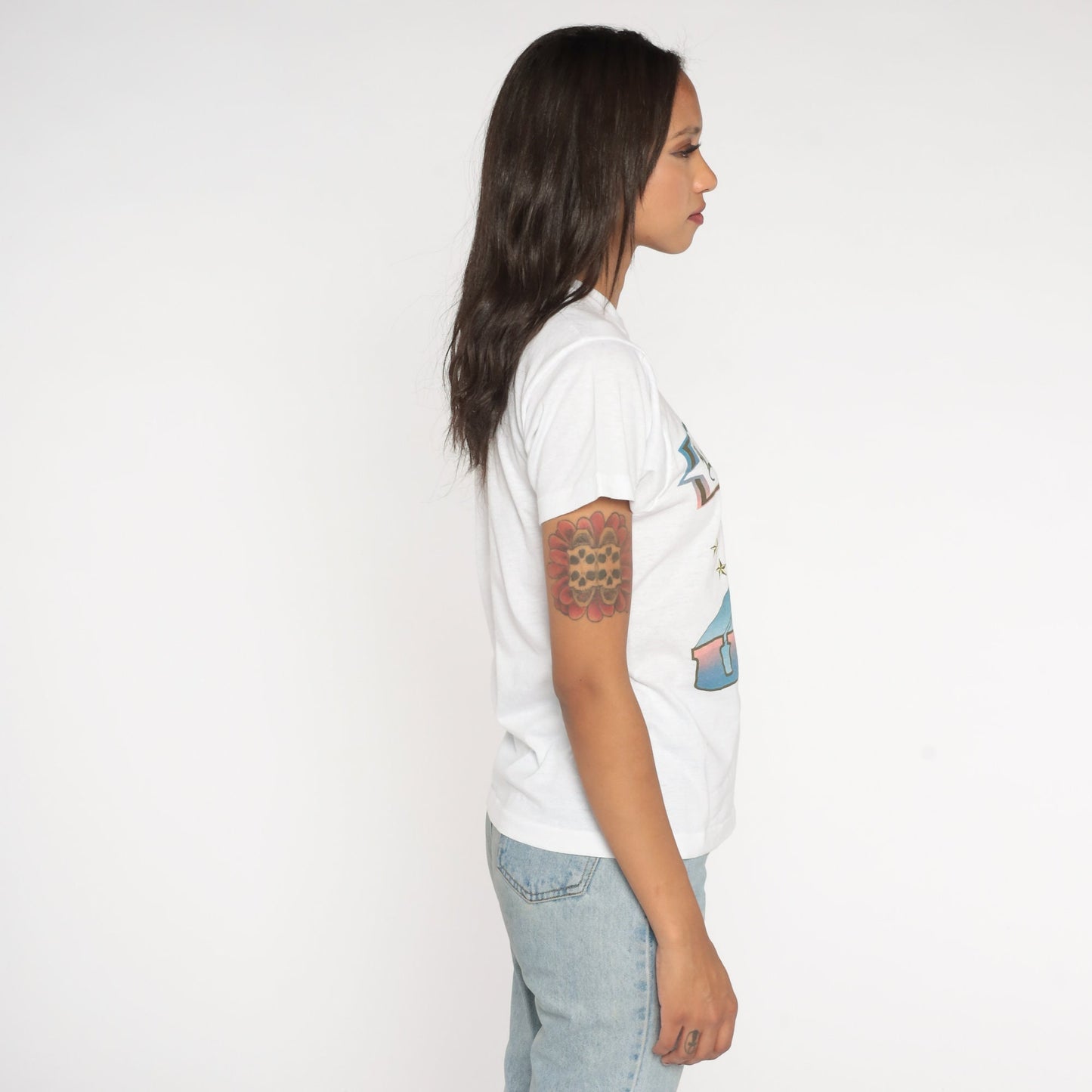 90s USA Bald Eagle Let Freedom Ring Patriotic Graphic Tee White Small