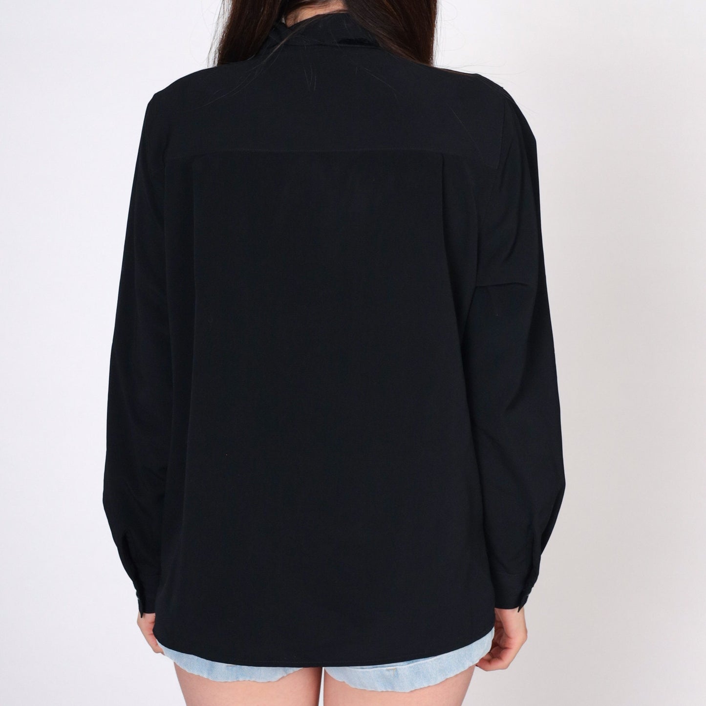 90s Alfred Dunner Black Velvet Floral Beaded Button-Up Blouse Medium