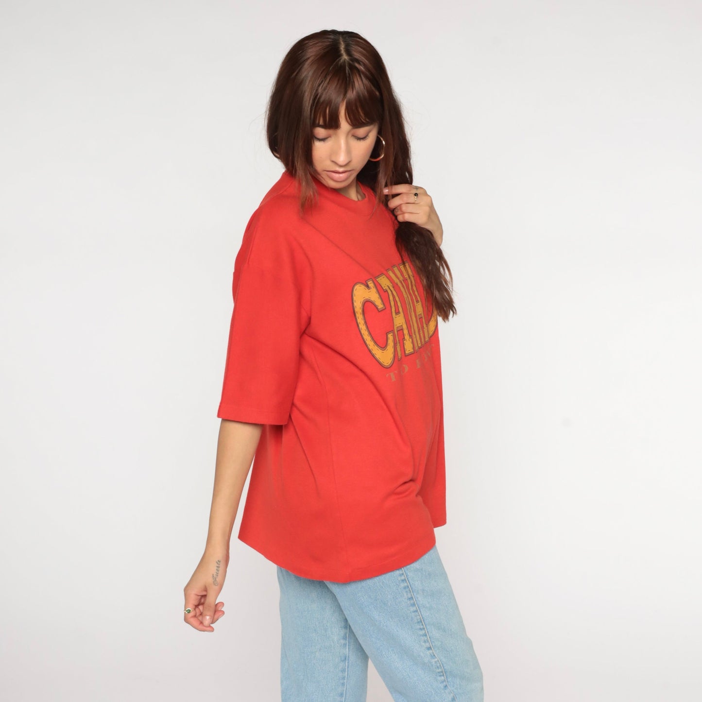 90s Toronto Canada Graphic T-Shirt Cotton Single Stitch Red Extra Large