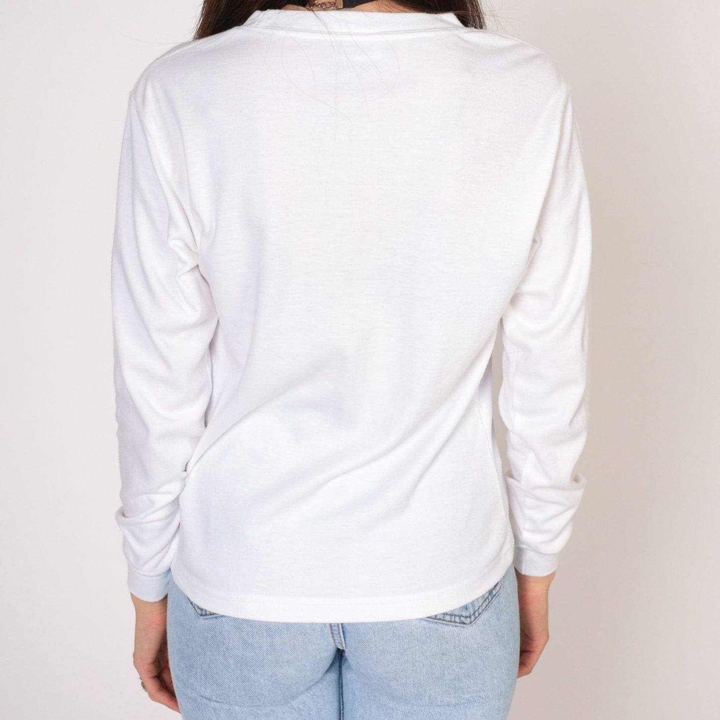 00s Very Warm Thermal Long Sleeve Shirt White Crew Neck Medium
