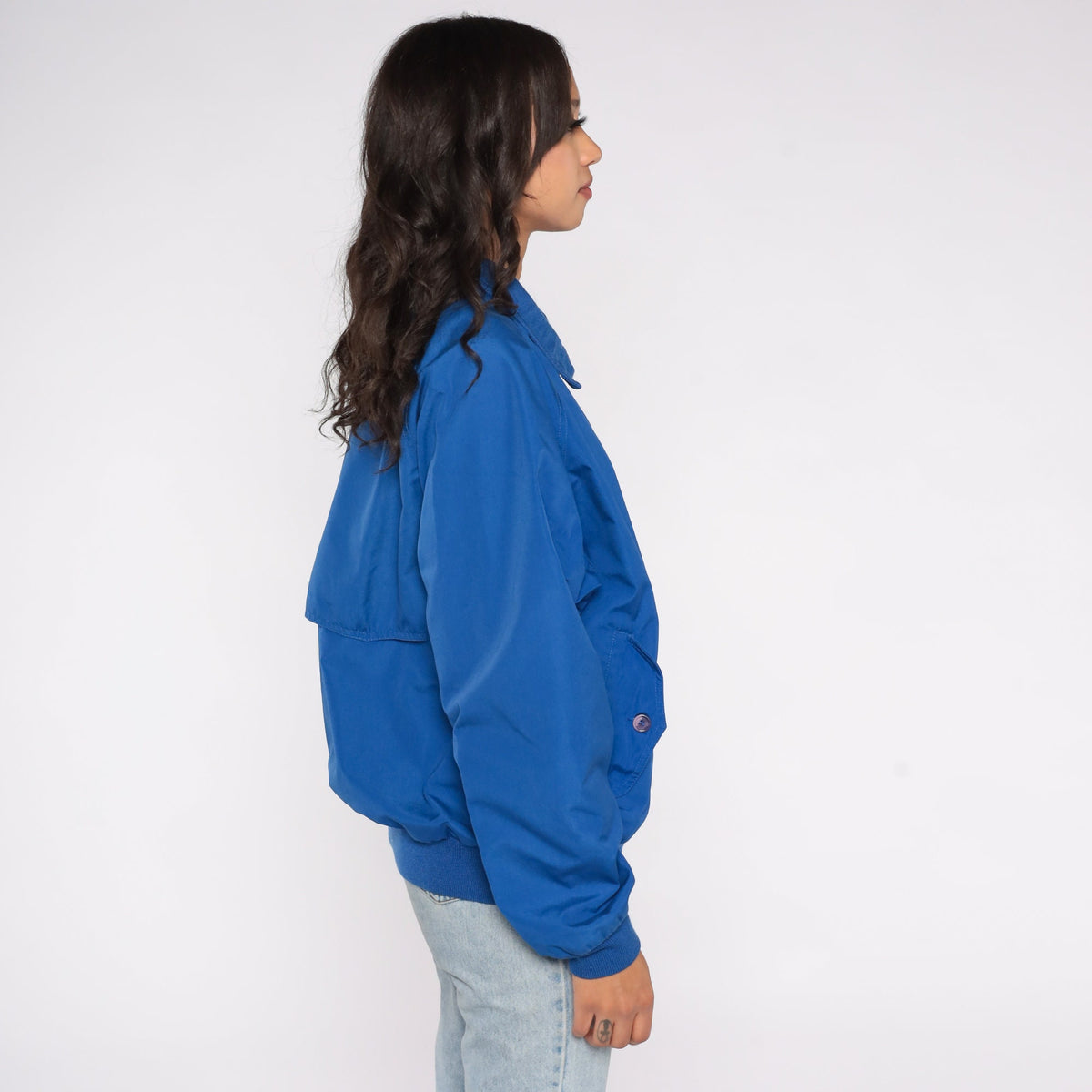 Eddie Bauer 90s Royal Blue Windbreaker Bomber Jacket Raglan Medium M