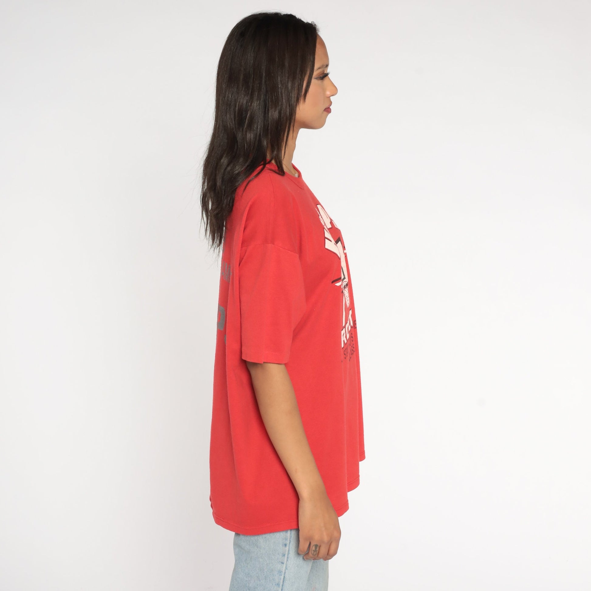 80s Rocori Hoops Basketball T-Shirt 1988 State Tournament Champs Red Extra Large