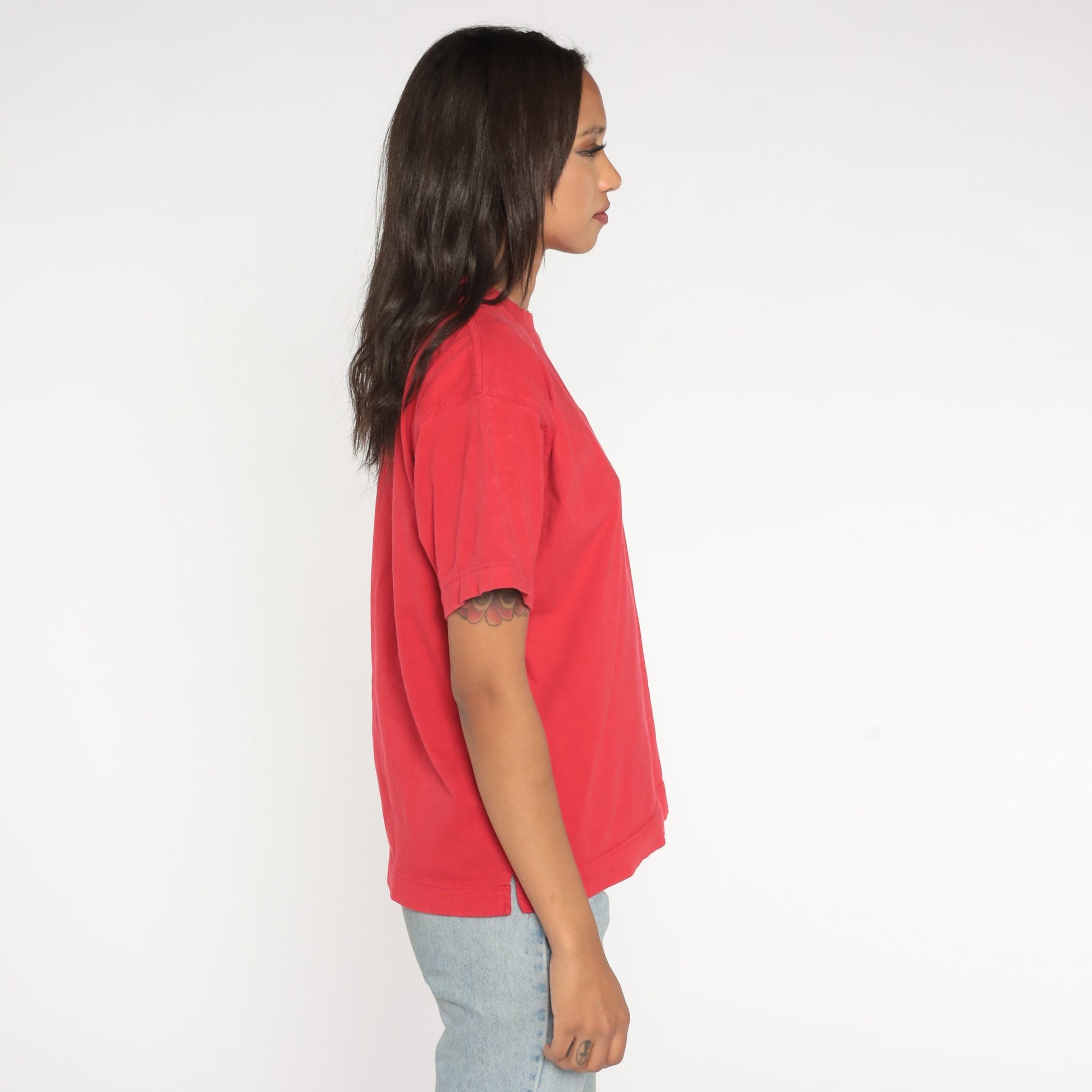 90s Dockers Red T-Shirt Embroidered Anchor Logo Cotton Tee Large