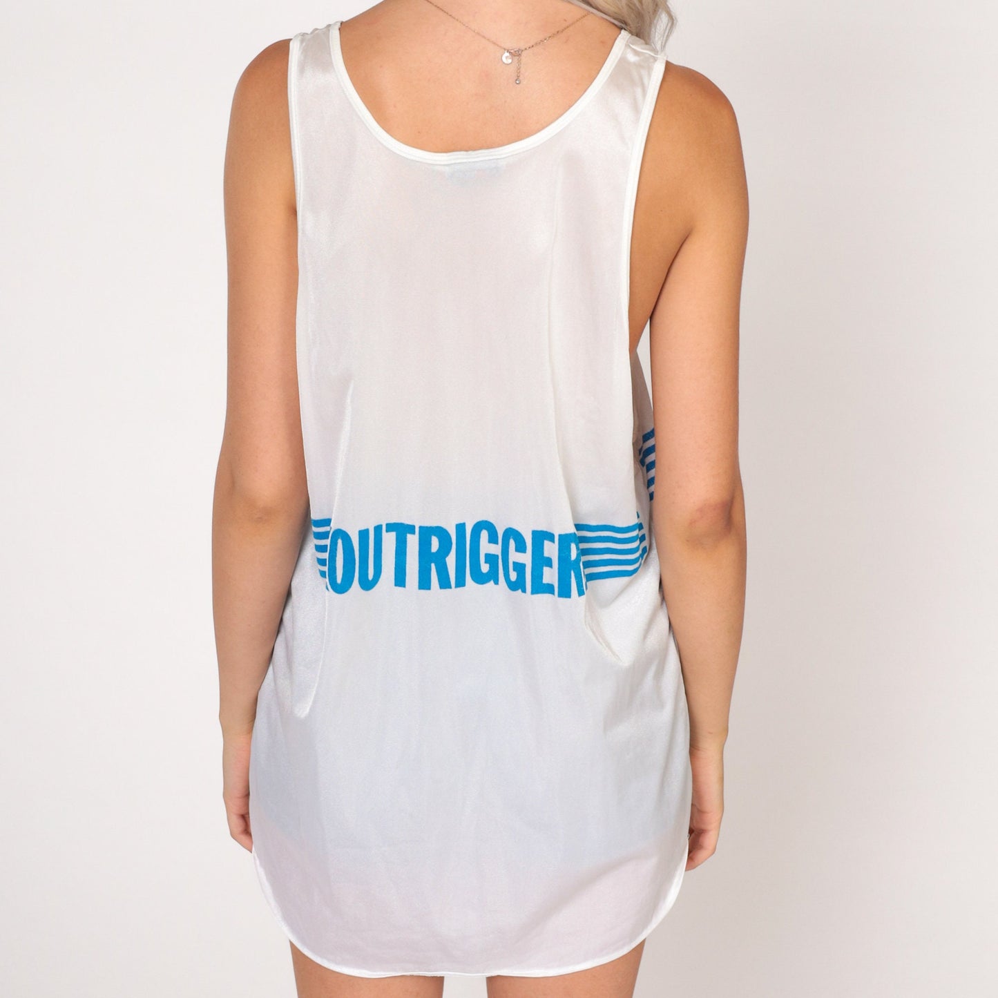 80s Newport Outrigger Tank Top White Graphic Single Stitch Small Medium